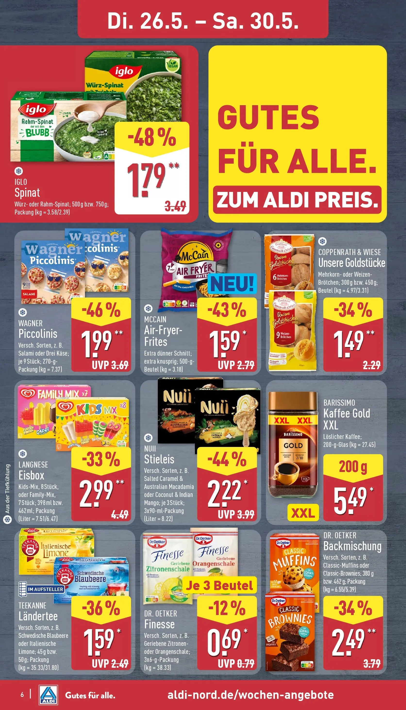 Aldi Wochenangebote (ab 26.05.2026) » Angebote Online | Seite: 6 | Produkte: Langnese, Kaffee, Iglo, Zitronen