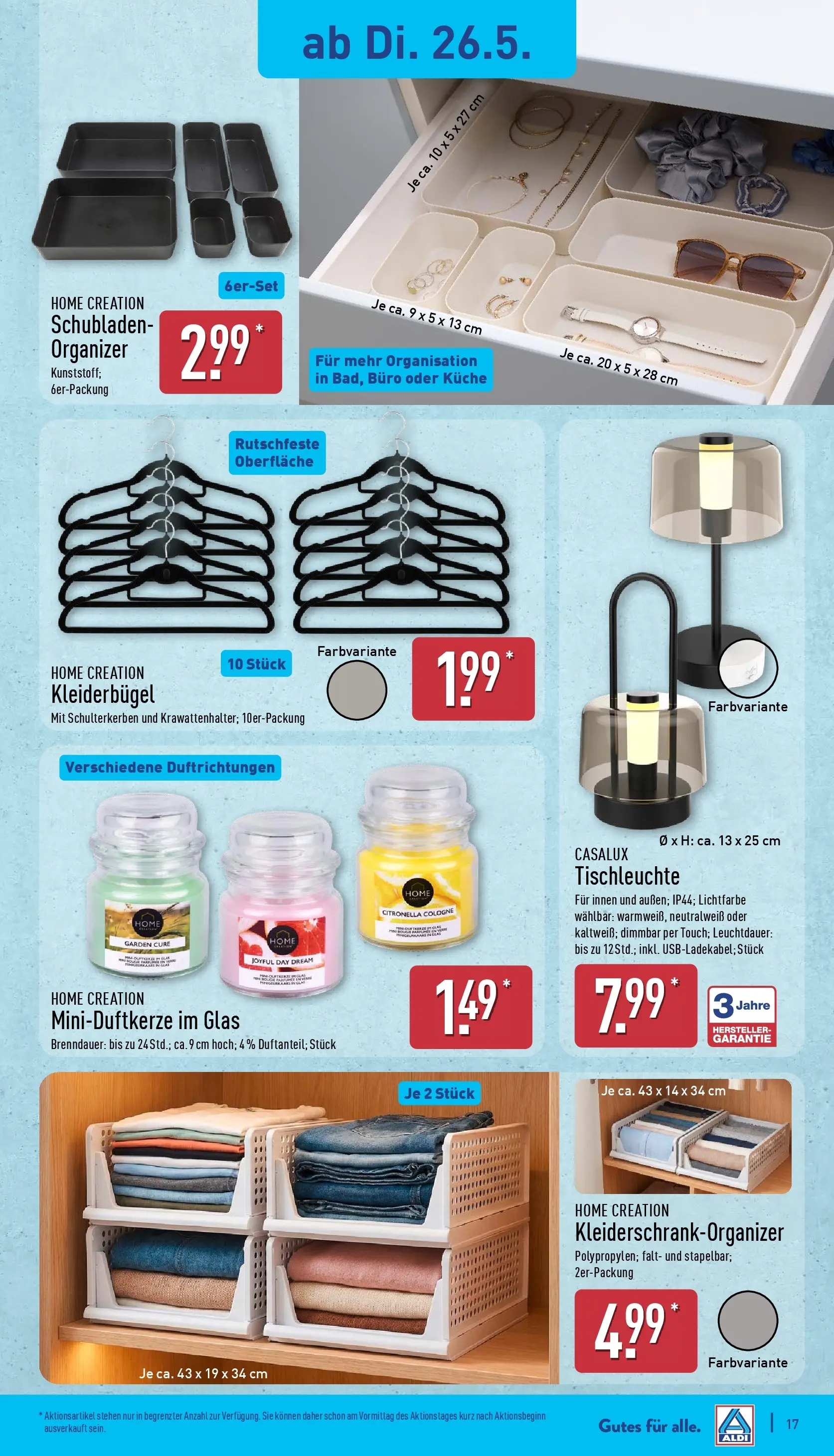 Aldi Wochenangebote (ab 26.05.2026) » Angebote Online | Seite: 17 | Produkte: Küche, Kleiderbügel, Home creation