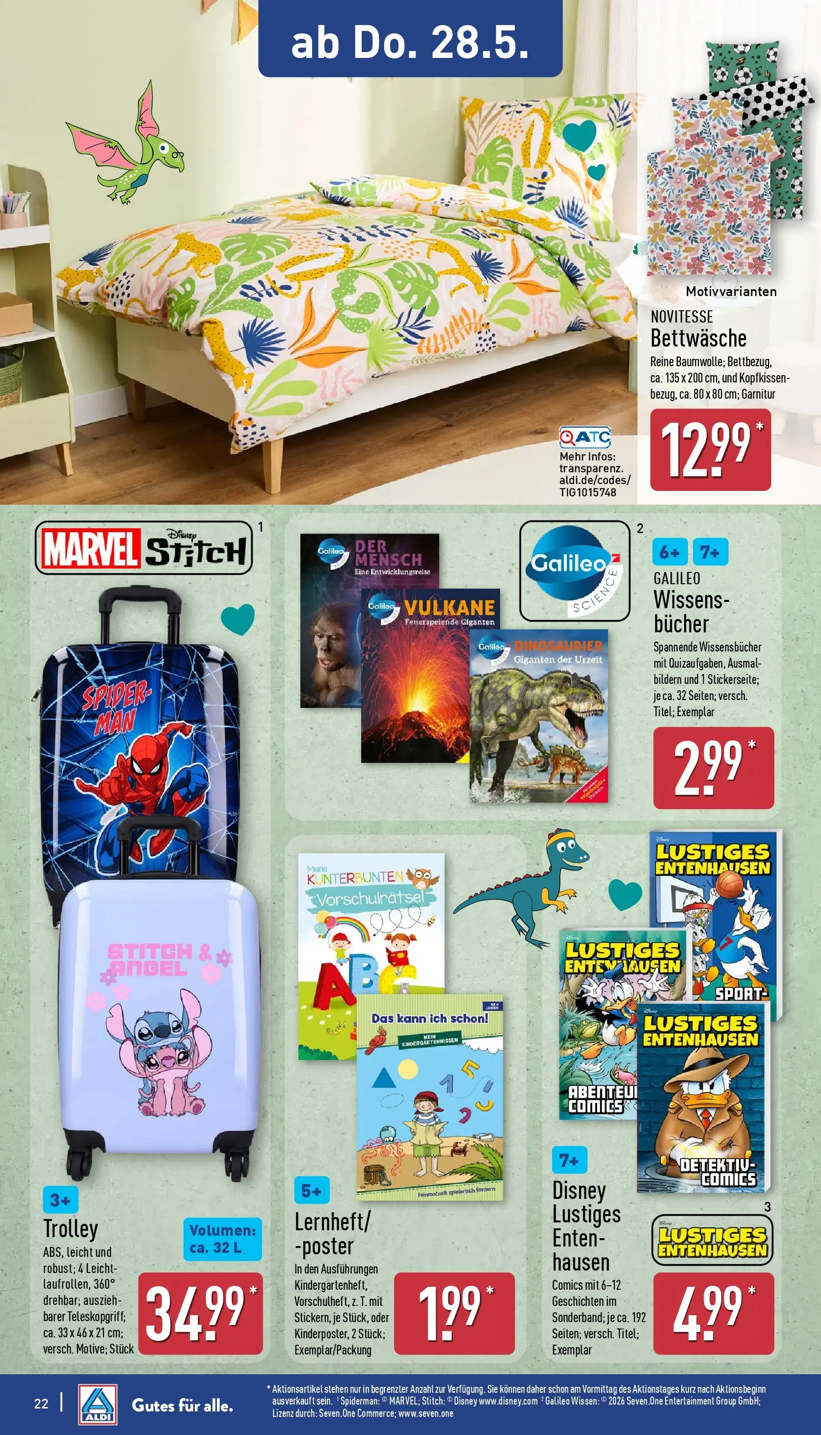 Aldi Wochenangebote (ab 26.05.2026) » Angebote Online | Seite: 22 | Produkte: Bettwäsche, Kopfkissen