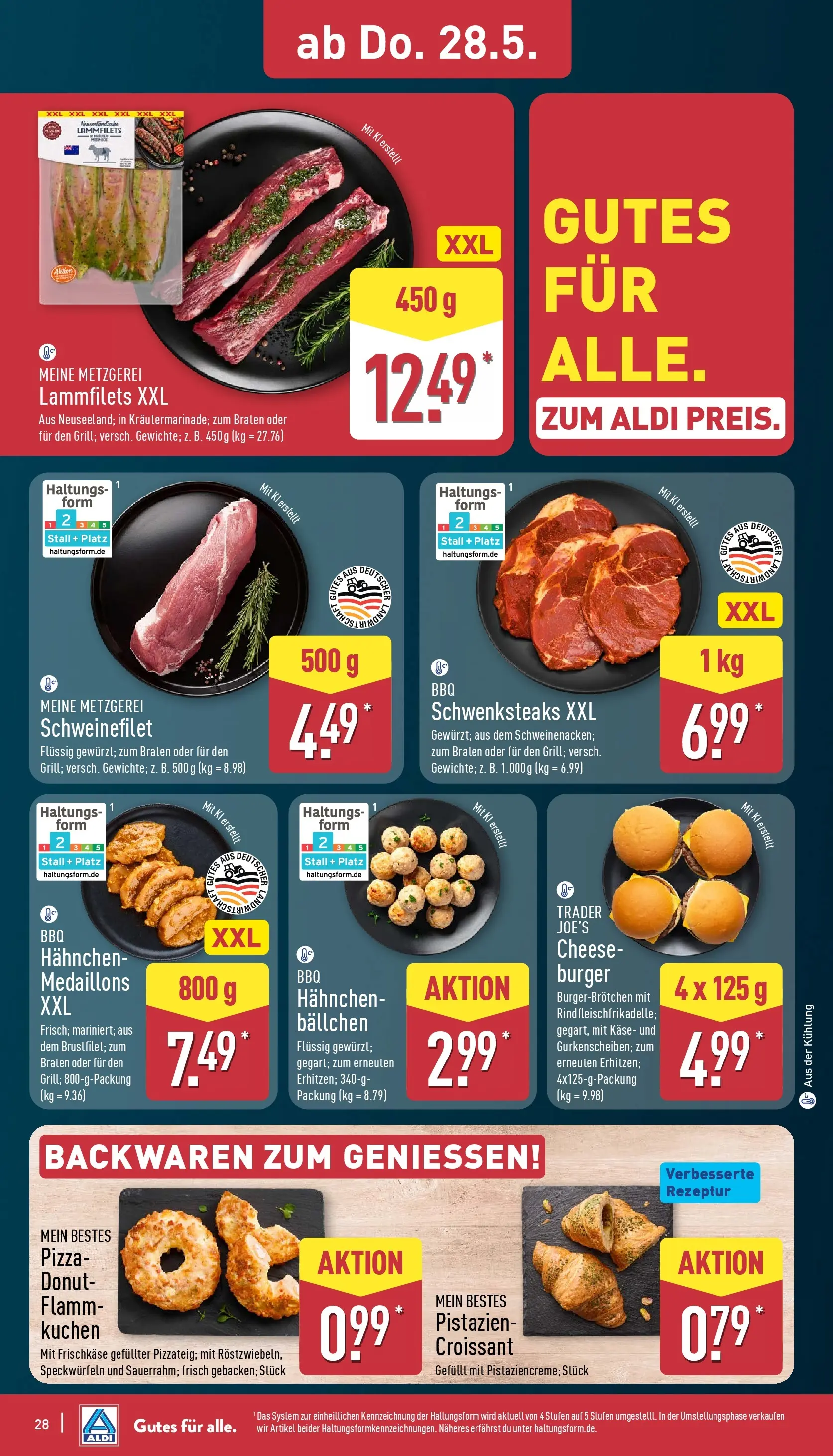 Aldi Wochenangebote (ab 26.05.2026) » Angebote Online | Seite: 28 | Produkte: Hahnchen, Käse, Croissant, Pizza