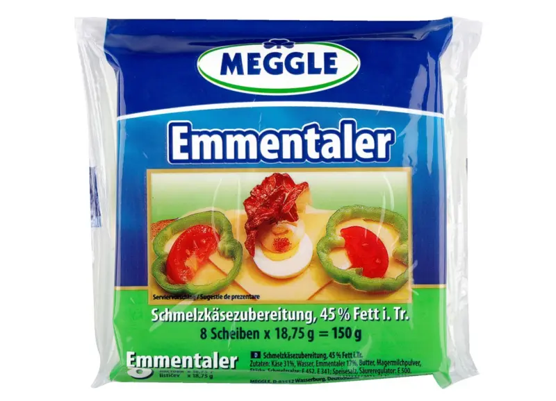 Meggle Топено сирене 150 гр за сандвичи Тост, Ементалер или Чедар