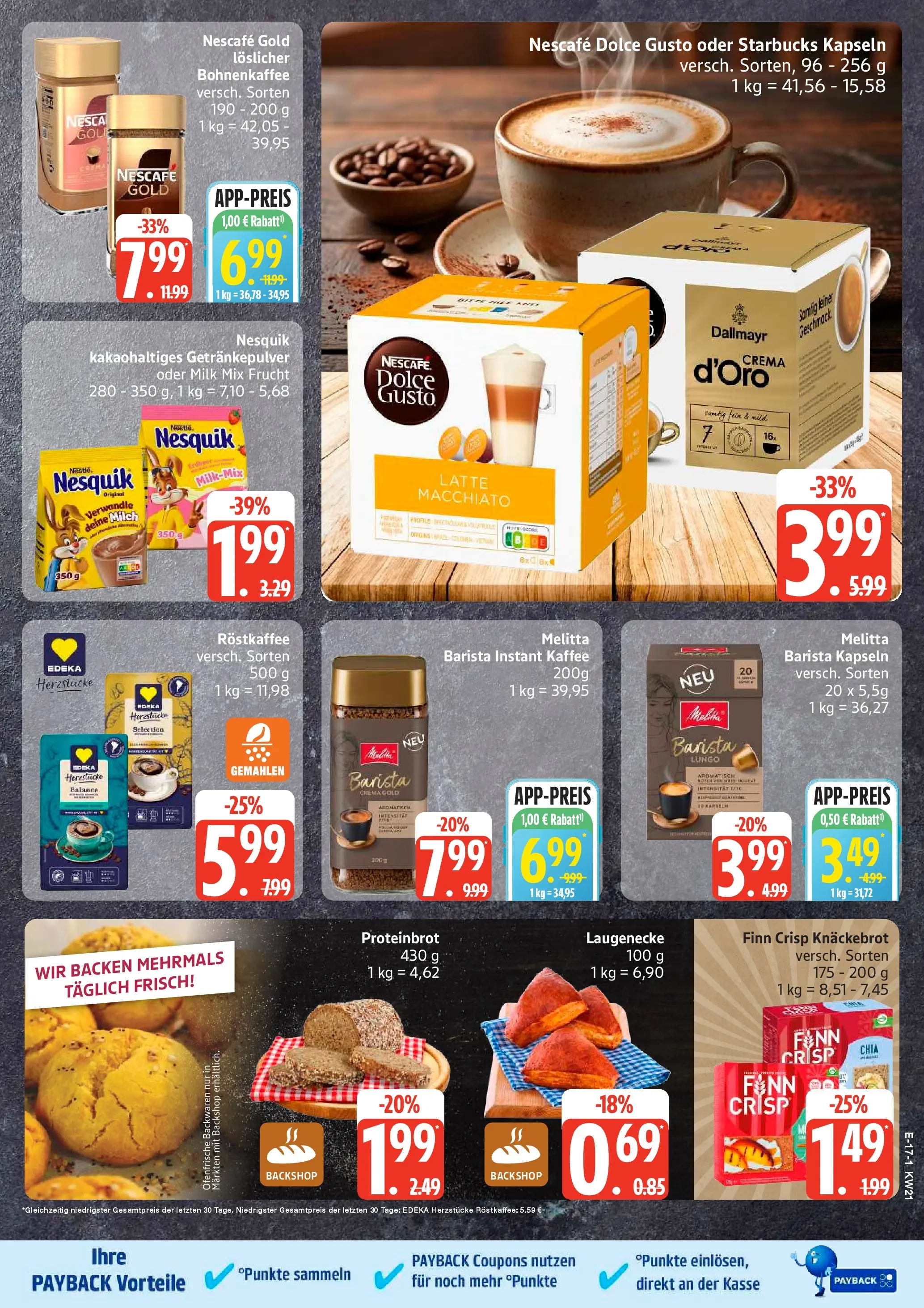 Edeka prospekt Bremervörde	 (ab 17.05.2026) » Angebote Online | Seite: 17 | Produkte: Milch, Starbucks, Dallmayr, Nescafe gold