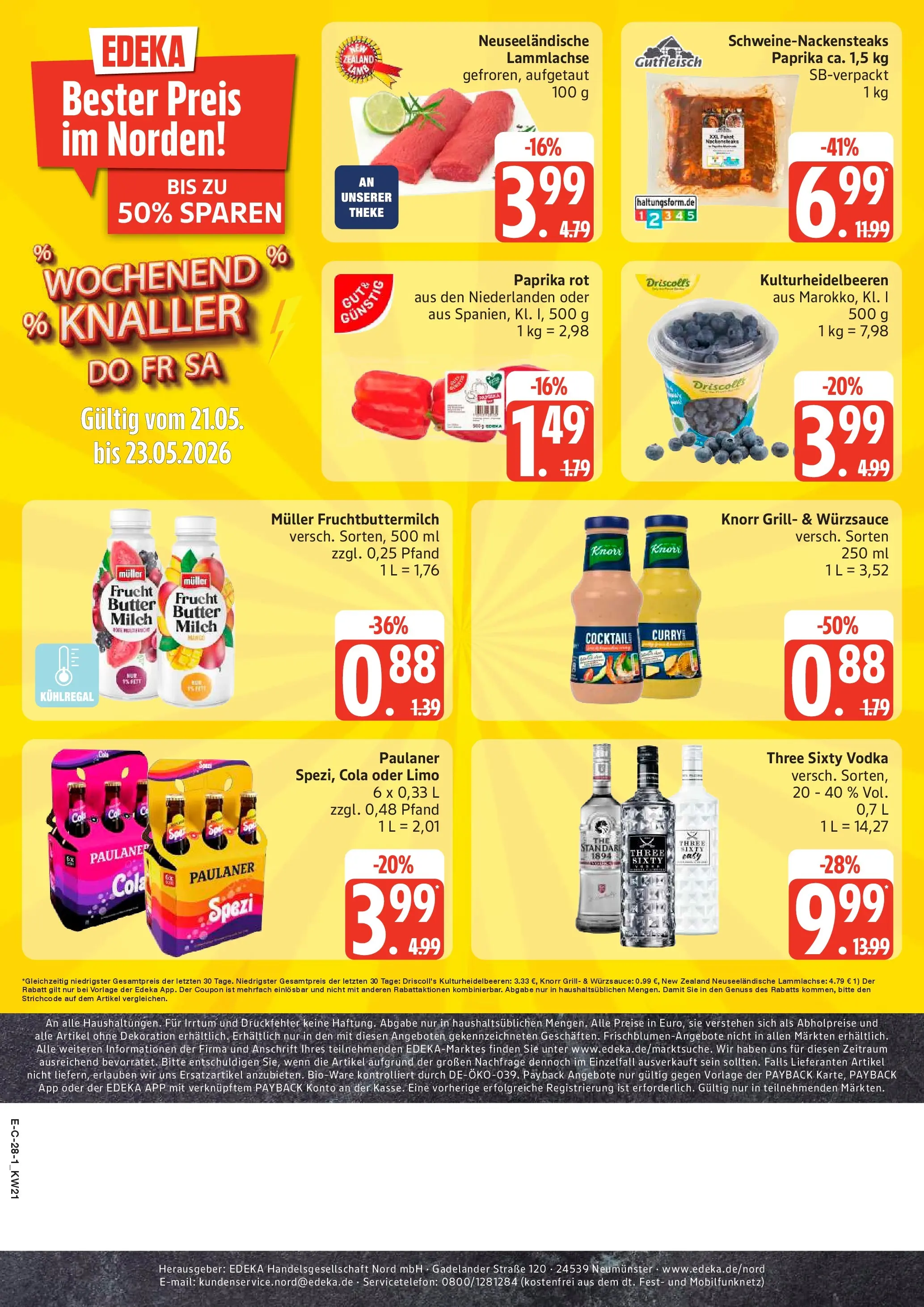 Edeka prospekt Bremervörde	 (ab 17.05.2026) » Angebote Online | Seite: 28 | Produkte: Milch, Butter, Knorr, Paulaner