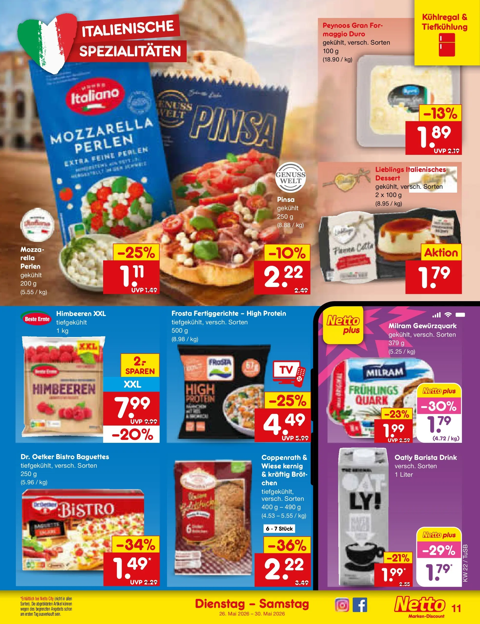 Netto Marken-Discount Prospekt Lahr-Langenwinkel (ab 26.05.2026) » Angebote | Seite: 13 | Produkte: Quark, Oatly, Fertiggerichte, Brot