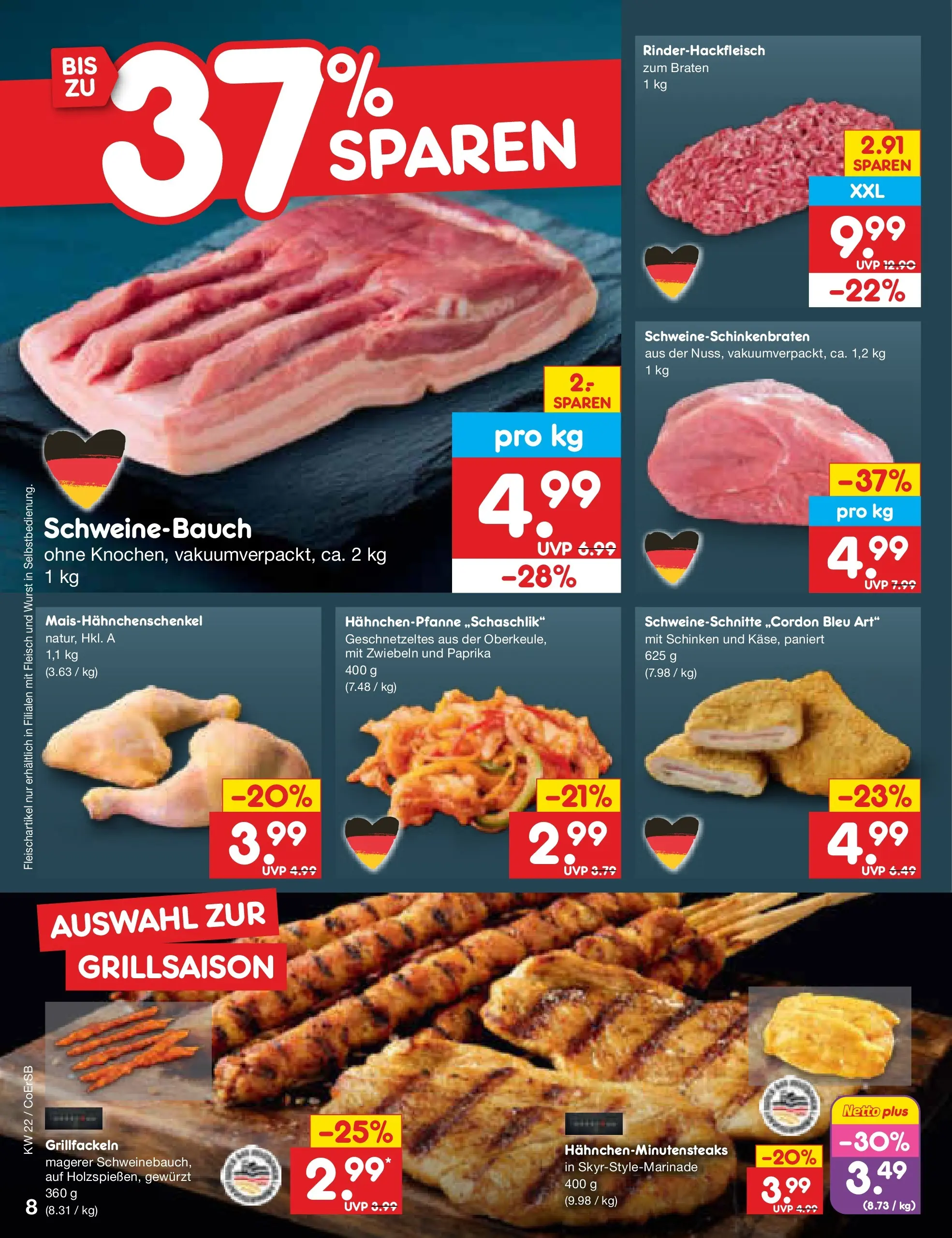 Netto Marken-Discount Prospekt Nordhausen (ab 26.05.2026) » Angebote | Seite: 10 | Produkte: Schweinebauch, Zwiebeln, Wurst, Fleisch