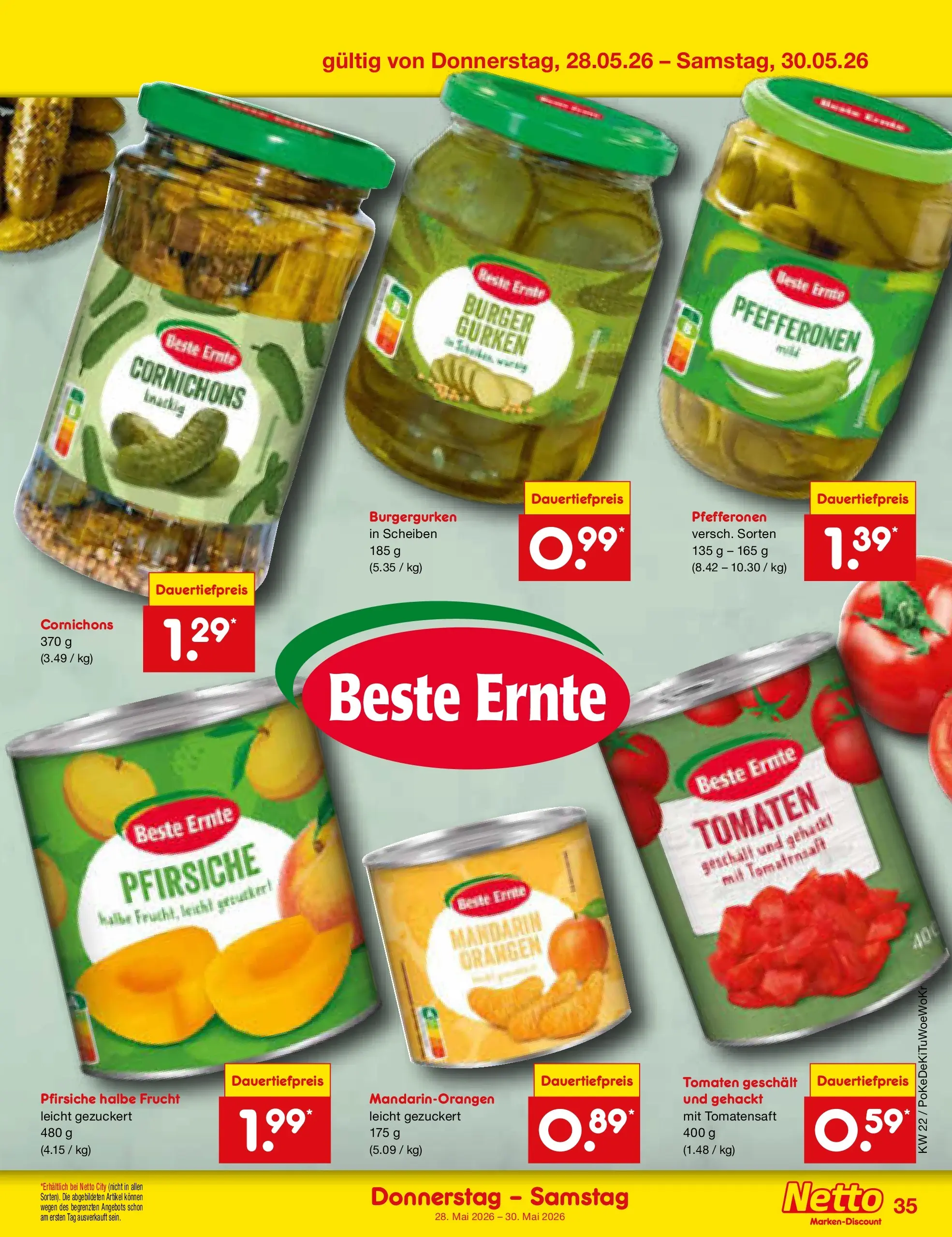 Netto Marken-Discount Prospekt Lahr-Langenwinkel (ab 26.05.2026) » Angebote | Seite: 43 | Produkte: Burger, Orangen, Tomaten, Gurken