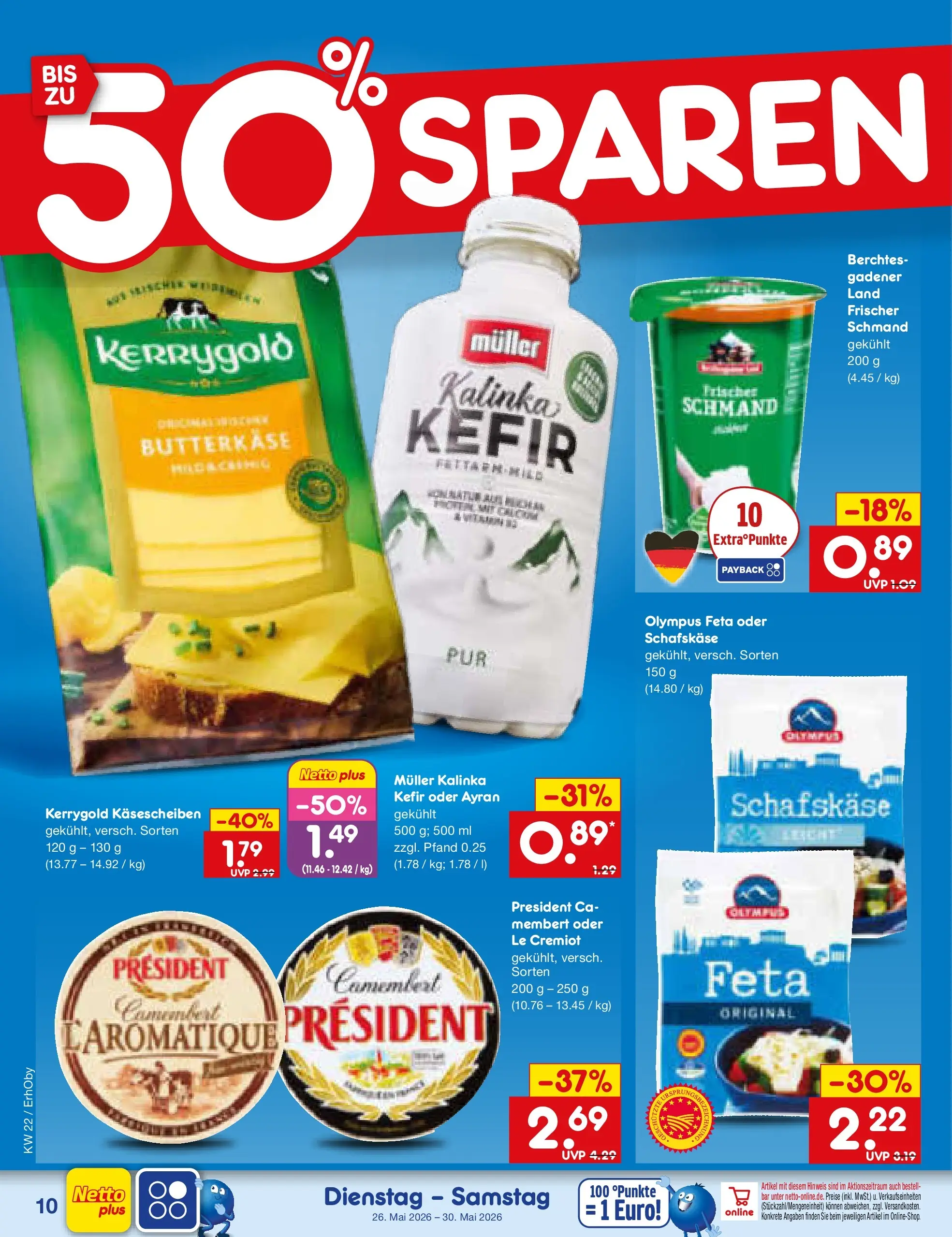 Netto Marken-Discount Prospekt Mauern (ab 26.05.2026) » Angebote | Seite: 12 | Produkte: Kefir, Feta, Schafskase