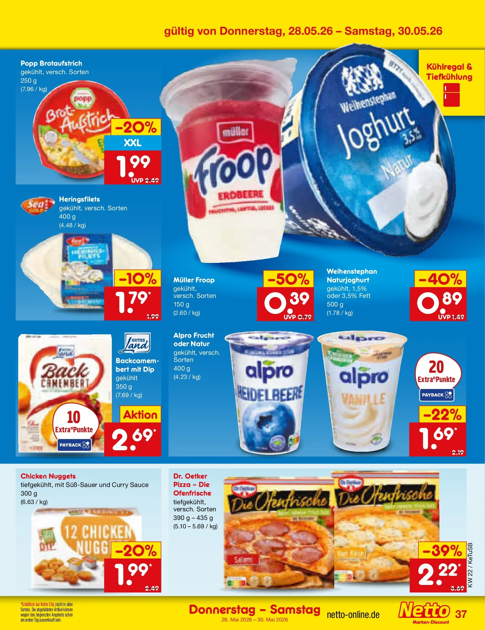 Netto Marken-Discount Prospekt Lahr-Langenwinkel (ab 26.05.2026) » Angebote | Seite: 45 | Produkte: Froop, Joghurt, Ofenfrische, Pizza