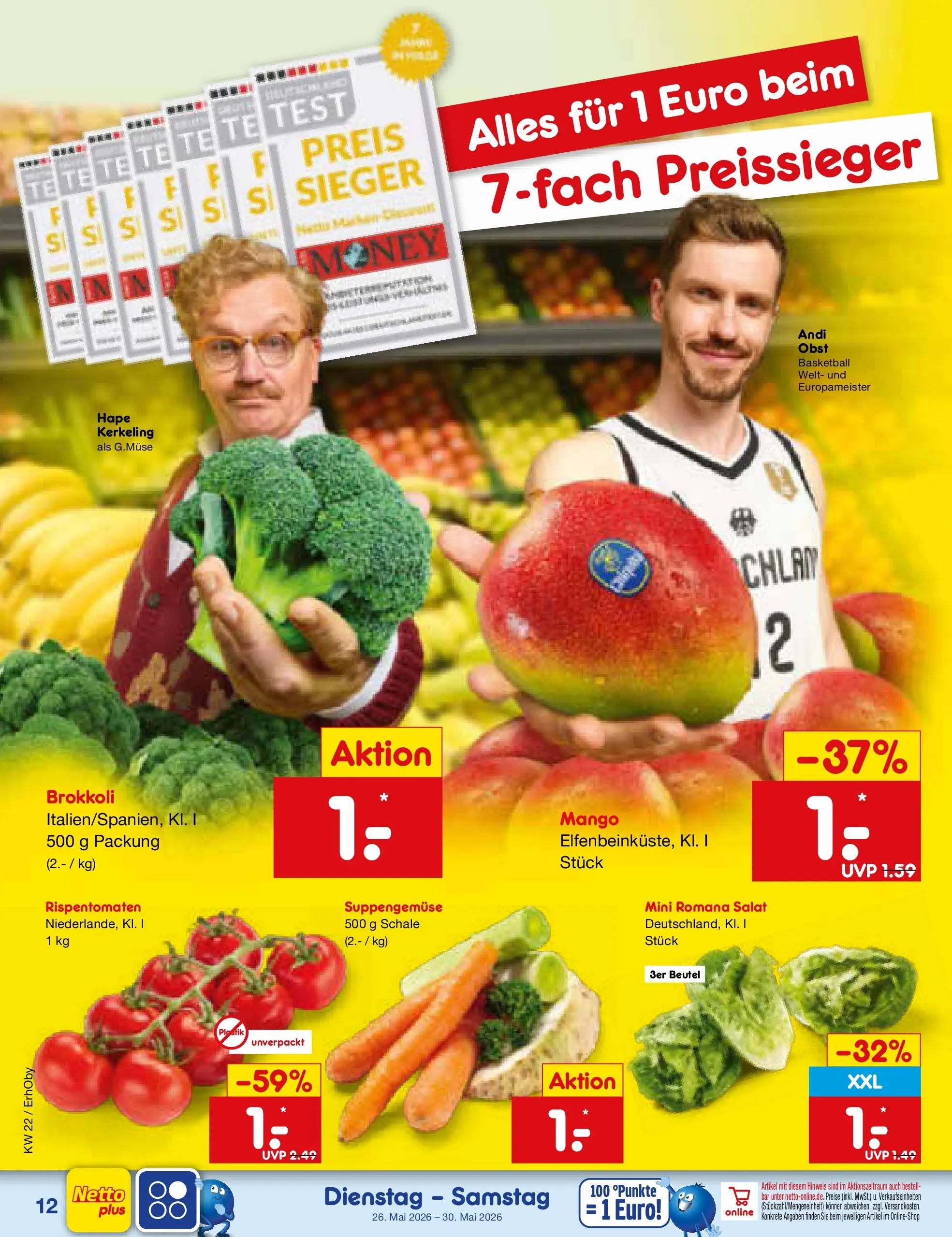 Netto Marken-Discount Prospekt Mauern (ab 26.05.2026) » Angebote | Seite: 16 | Produkte: Obst, Brokkoli, Basketball, Mango