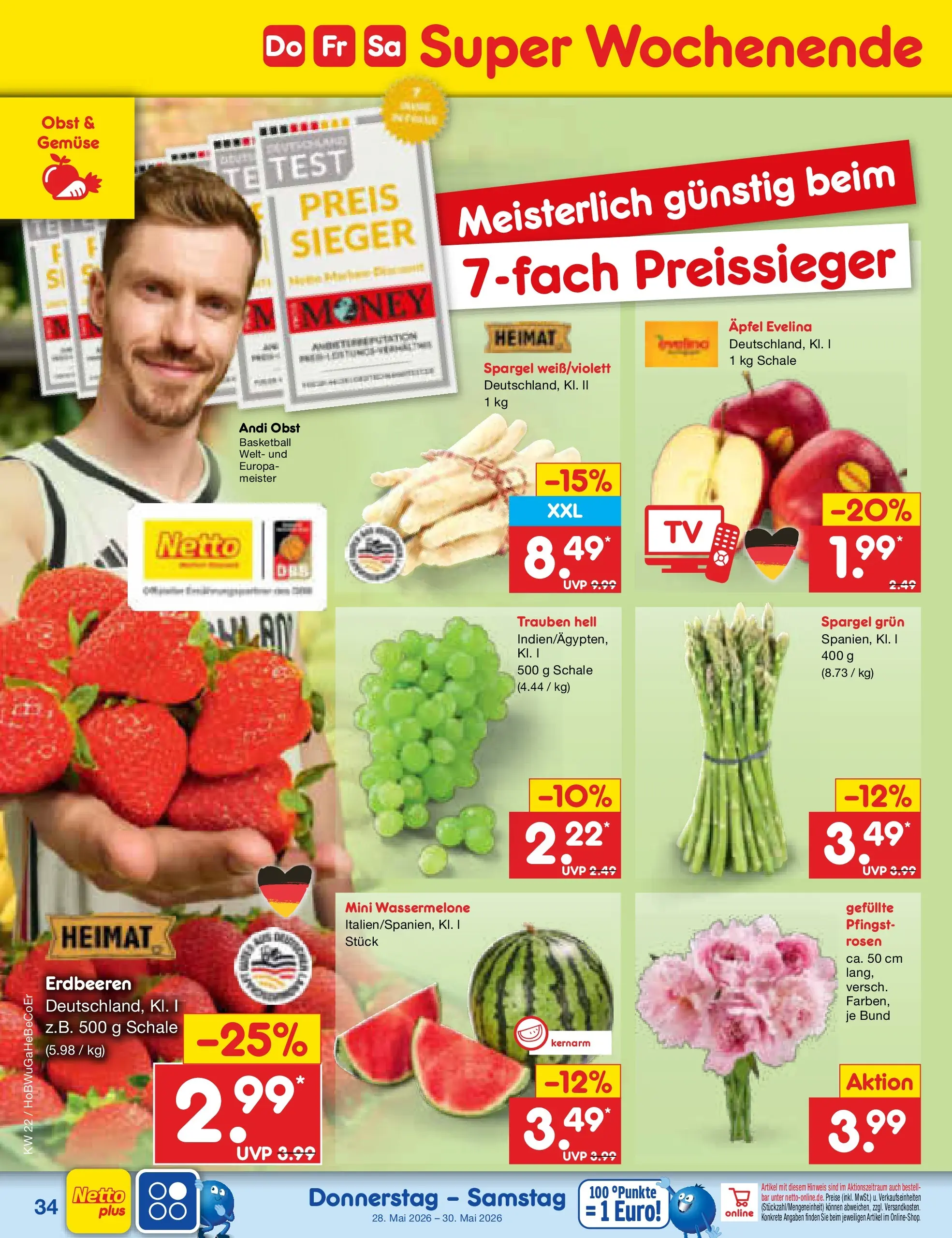 Netto Marken-Discount Prospekt Nordhausen (ab 26.05.2026) » Angebote | Seite: 42 | Produkte: Trauben, Spargel, Obst, Basketball
