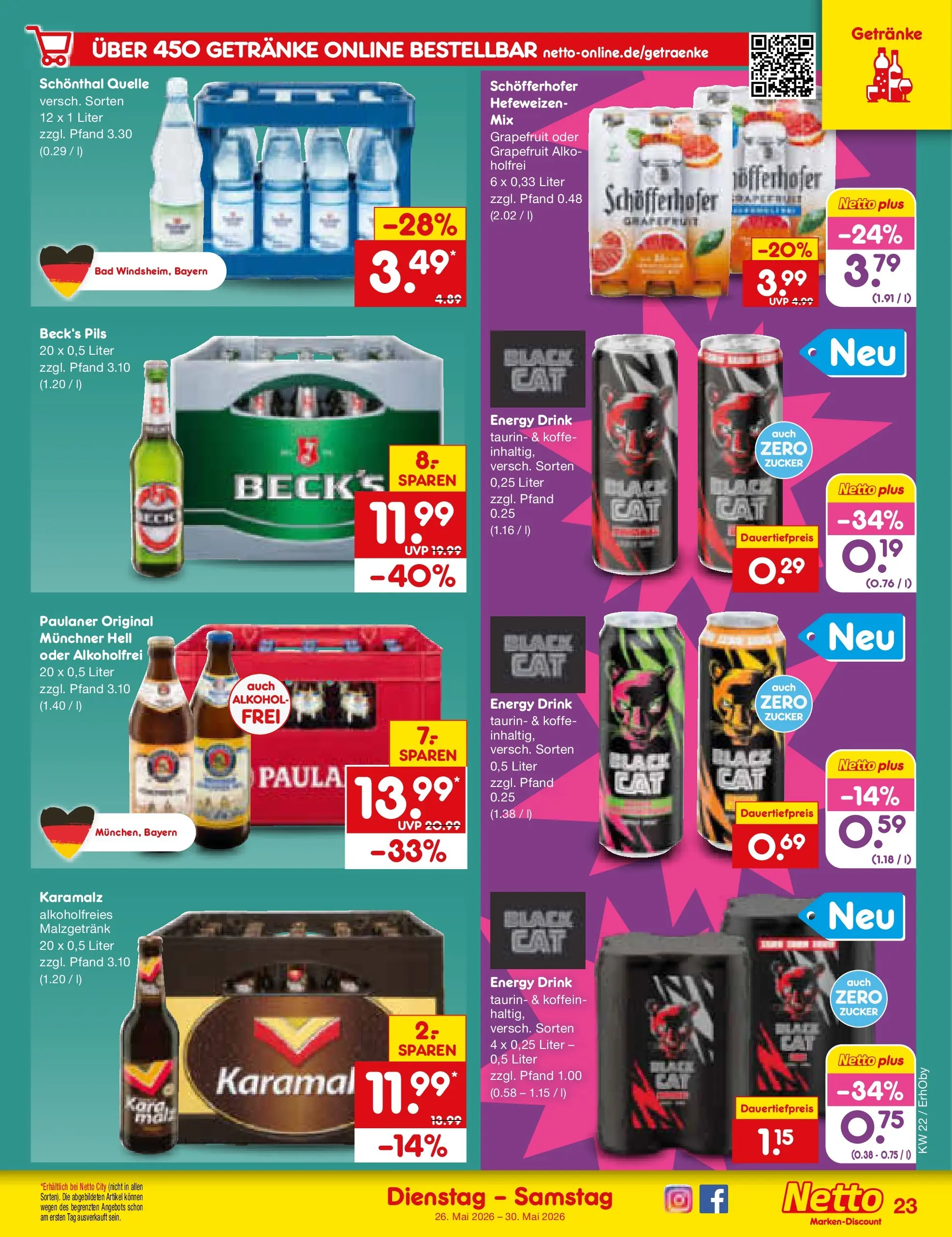 Netto Marken-Discount Prospekt Mauern (ab 26.05.2026) » Angebote | Seite: 29 | Produkte: Energy, Bad, Pils, Grapefruit