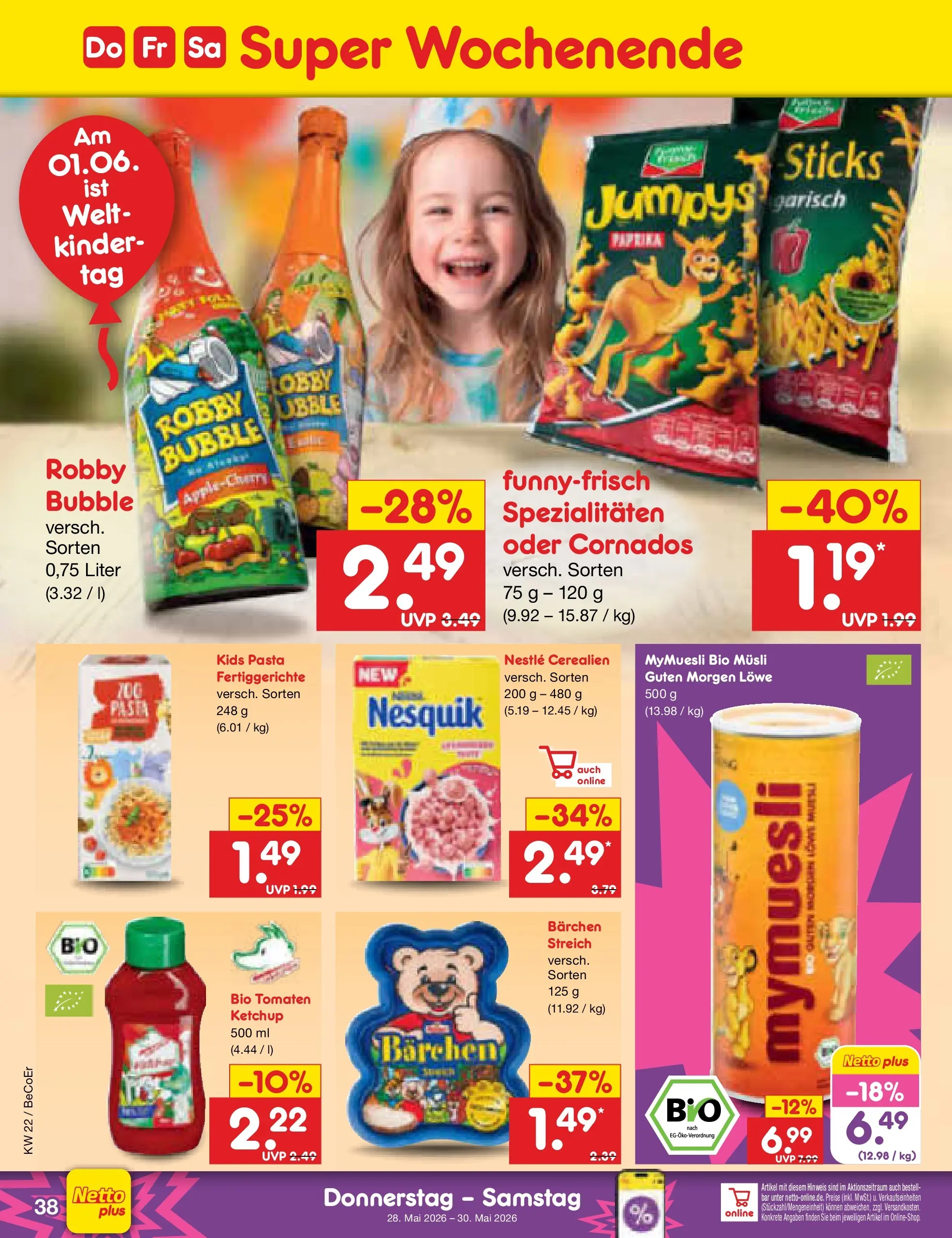Netto Marken-Discount Prospekt Nordhausen (ab 26.05.2026) » Angebote | Seite: 46 | Produkte: Musli, Nesquik, Pasta, Ketchup