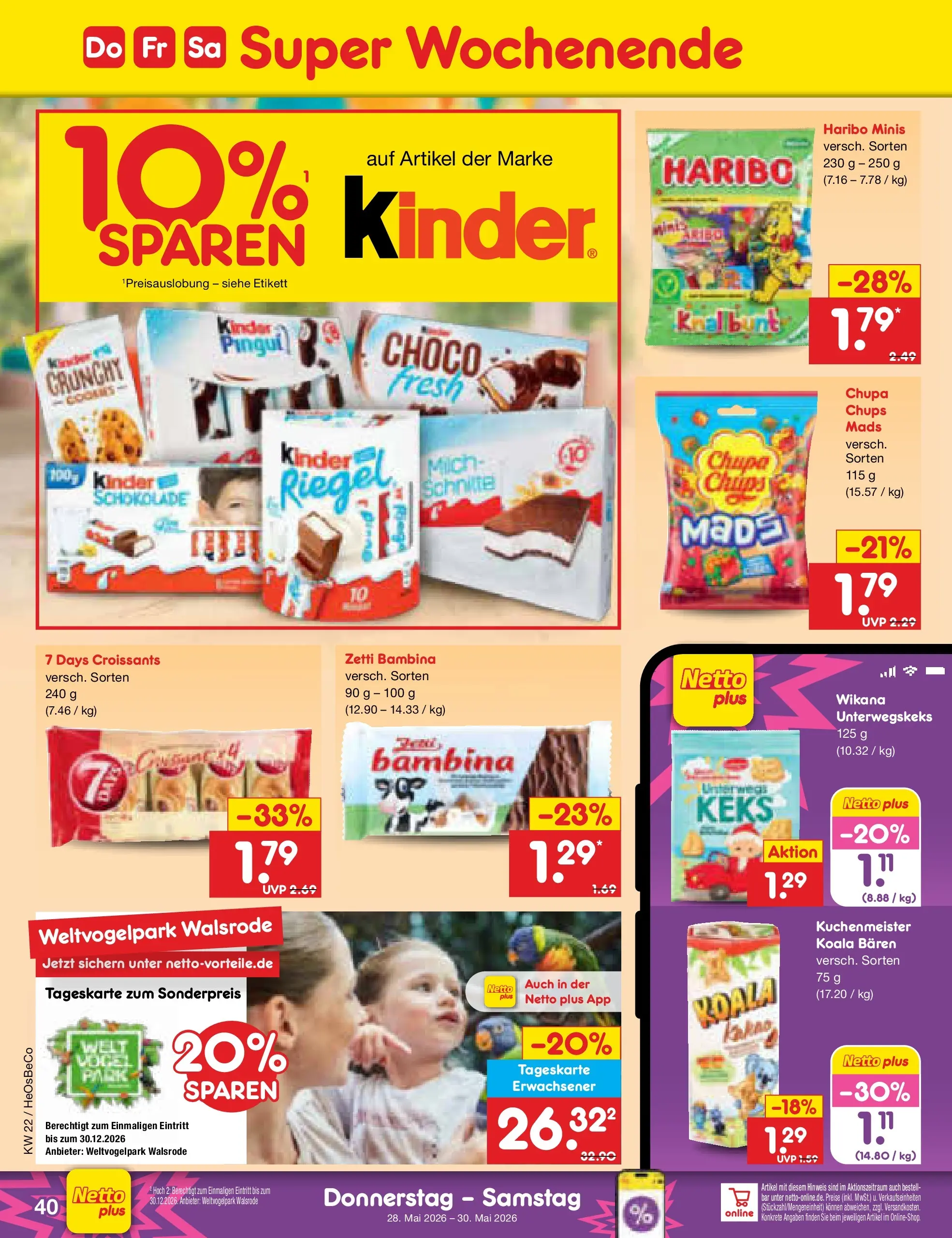 Netto Marken-Discount Prospekt Kremmen (ab 26.05.2026) » Angebote | Seite: 48 | Produkte: Haribo, Milch, Schokolade, Chips