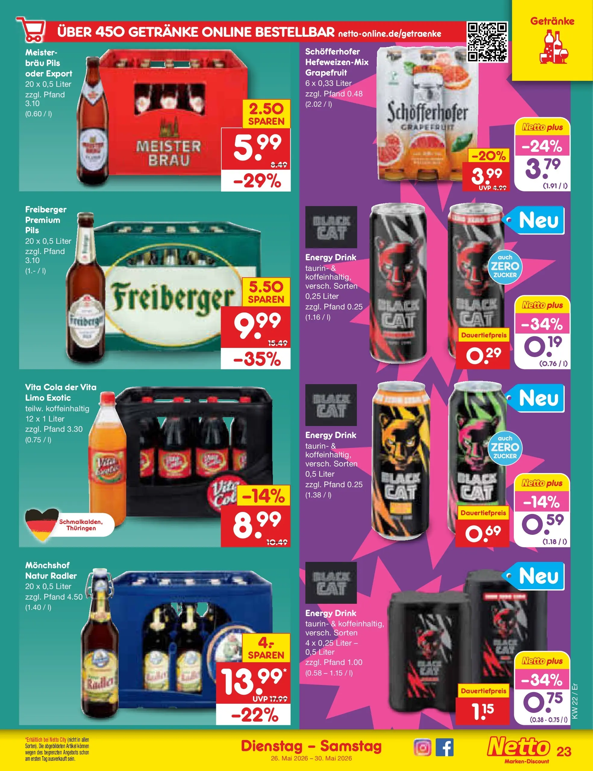 Netto Marken-Discount Prospekt Nordhausen (ab 26.05.2026) » Angebote | Seite: 29 | Produkte: Cola, Pils, Grapefruit, Zucker
