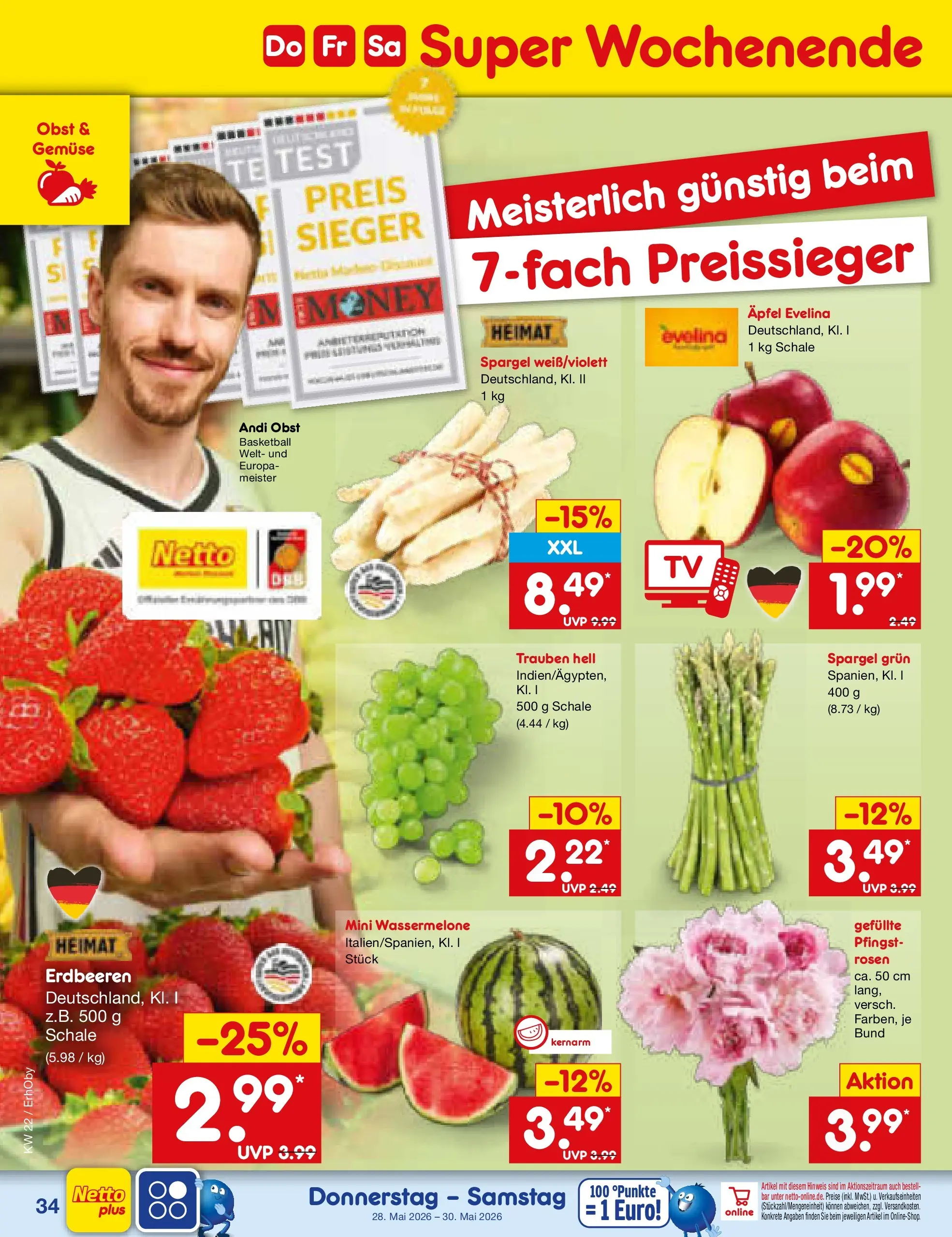 Netto Marken-Discount Prospekt Mauern (ab 26.05.2026) » Angebote | Seite: 42 | Produkte: Spargel, Obst, Basketball, Wassermelone