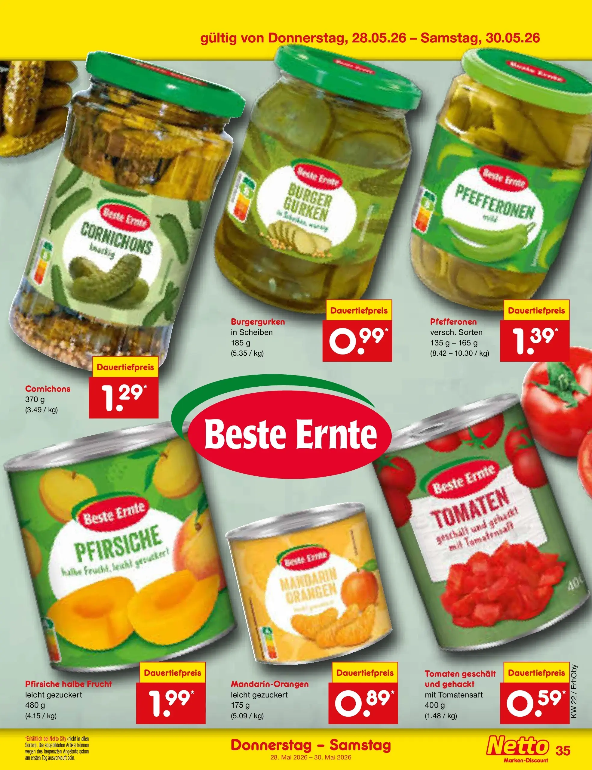 Netto Marken-Discount Prospekt Mauern (ab 26.05.2026) » Angebote | Seite: 43 | Produkte: Burger, Orangen, Tomaten, Gurken