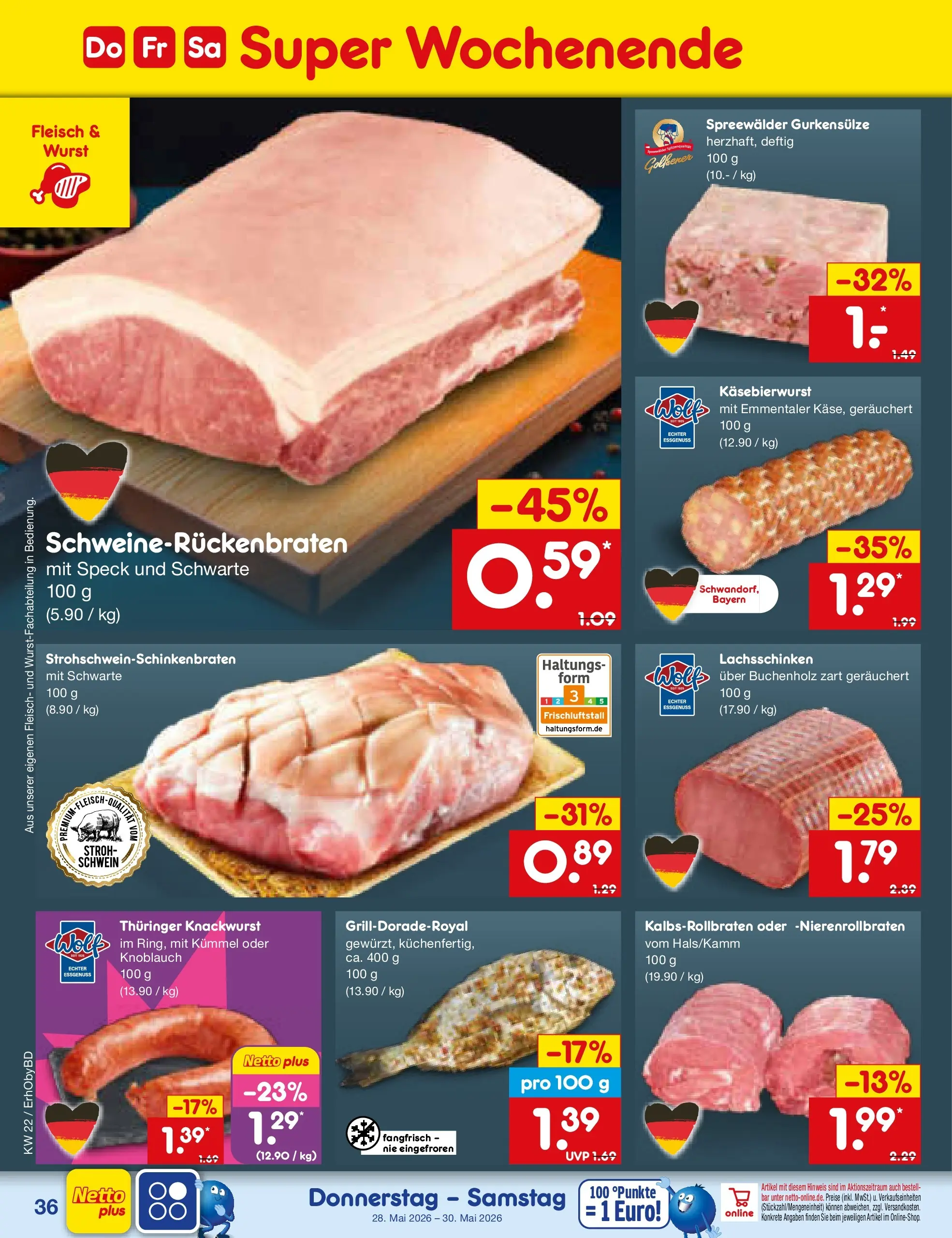 Netto Marken-Discount Prospekt Velden (ab 26.05.2026) » Angebote | Seite: 44 | Produkte: Wurst, Knoblauch, Fleisch