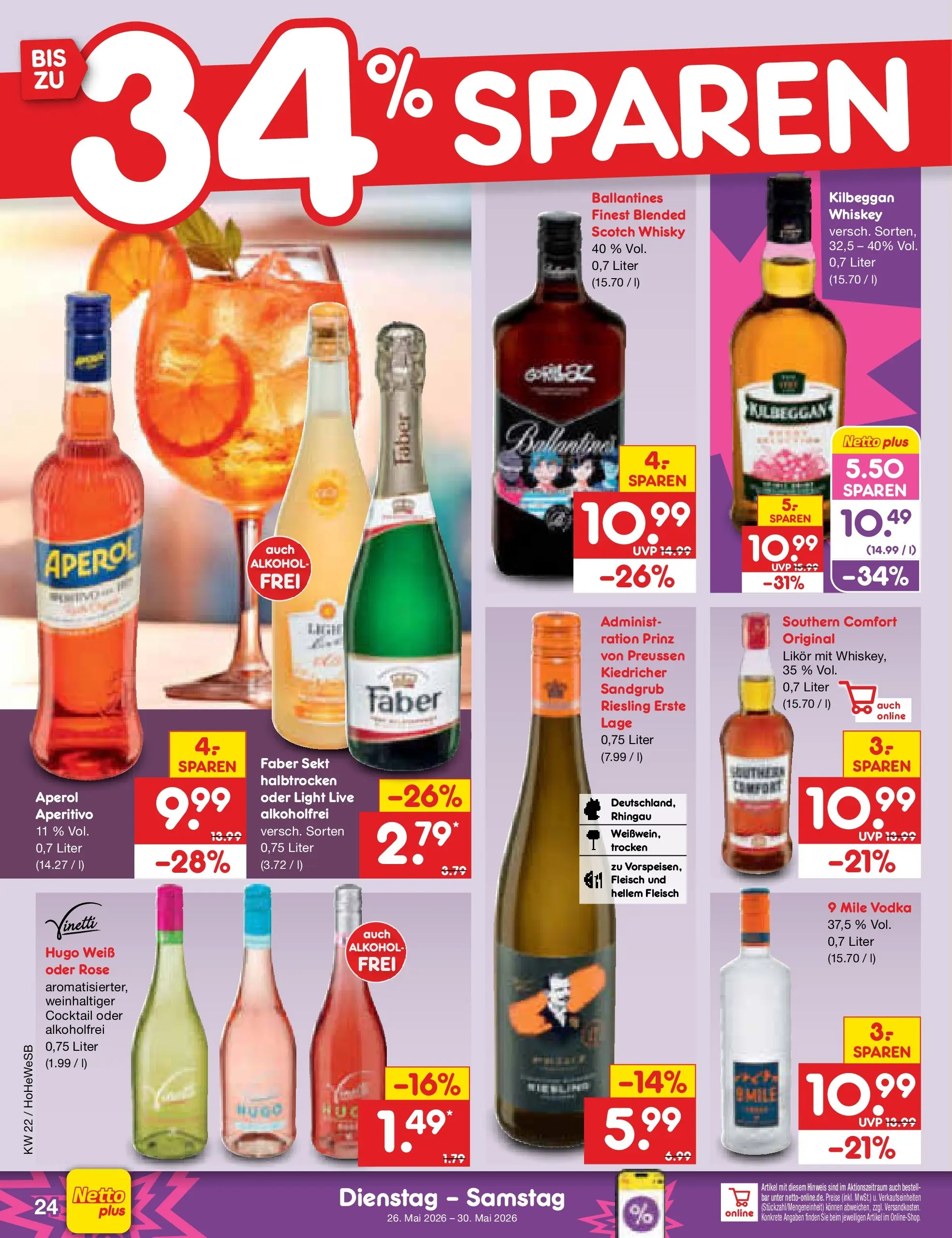 Netto Marken-Discount Prospekt Hannover (ab 26.05.2026) » Angebote | Seite: 30 | Produkte: Sekt, Likör, Aperol, Vodka