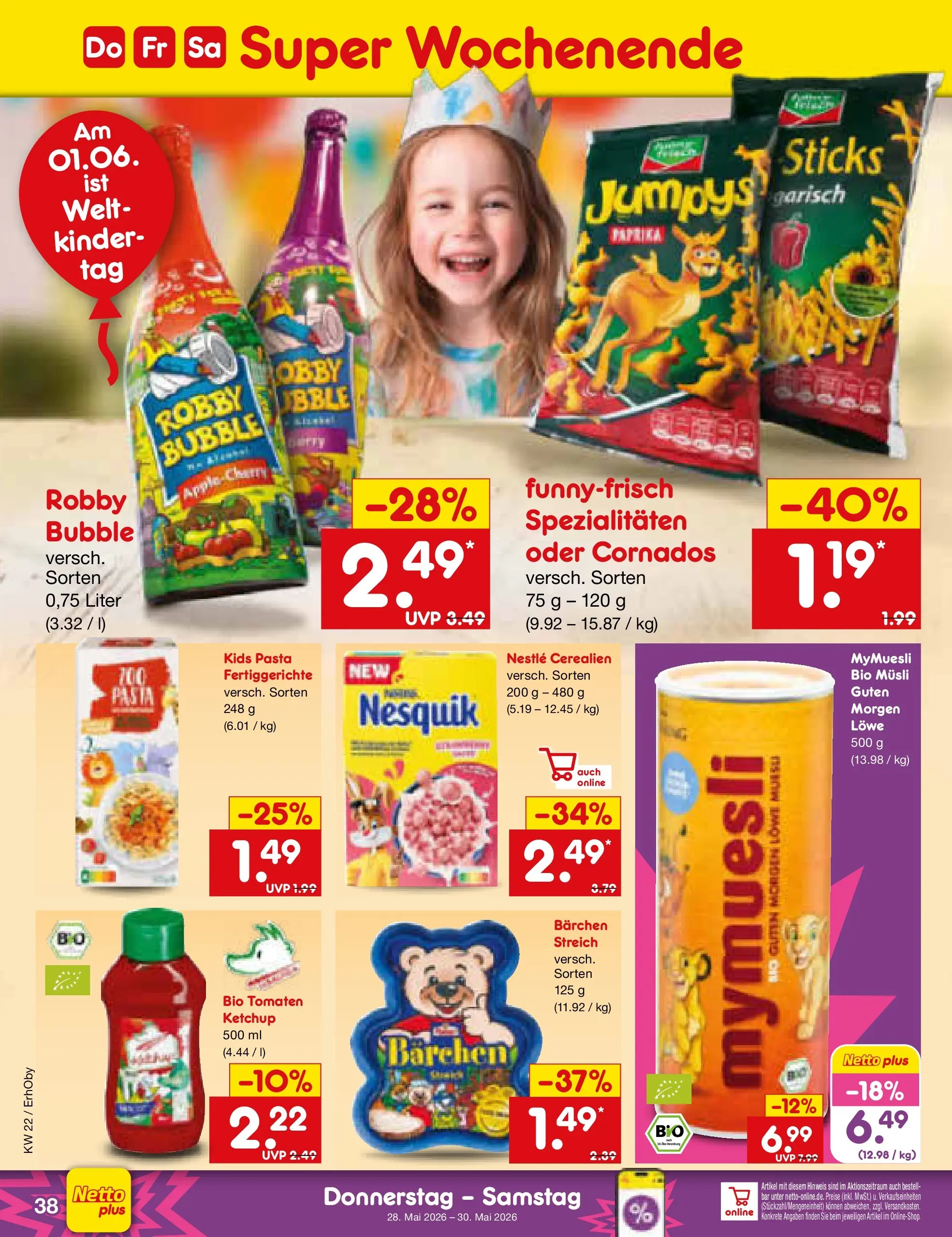 Netto Marken-Discount Prospekt Mauern (ab 26.05.2026) » Angebote | Seite: 46 | Produkte: Musli, Paprika, Fertiggerichte, Pasta