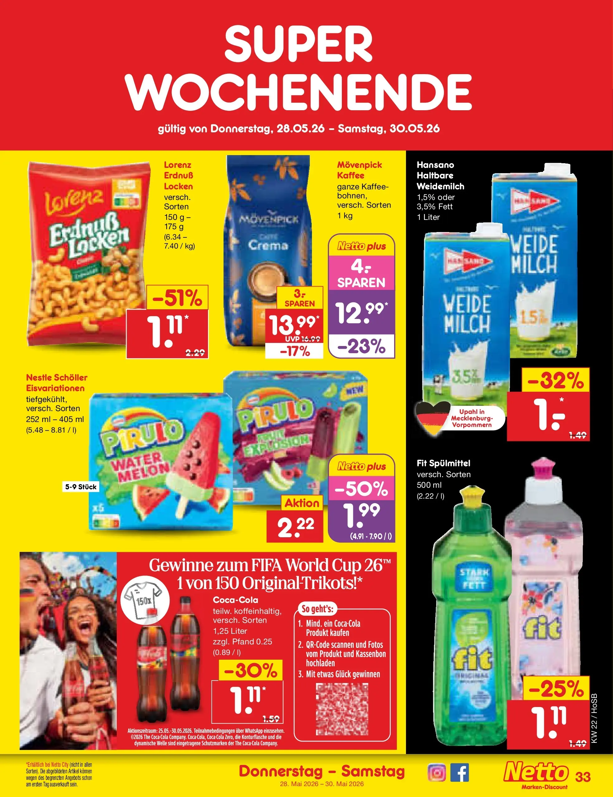 Netto Marken-Discount Prospekt Hannover (ab 26.05.2026) » Angebote | Seite: 41 | Produkte: Coca cola, Cola, Milch, Kaffee