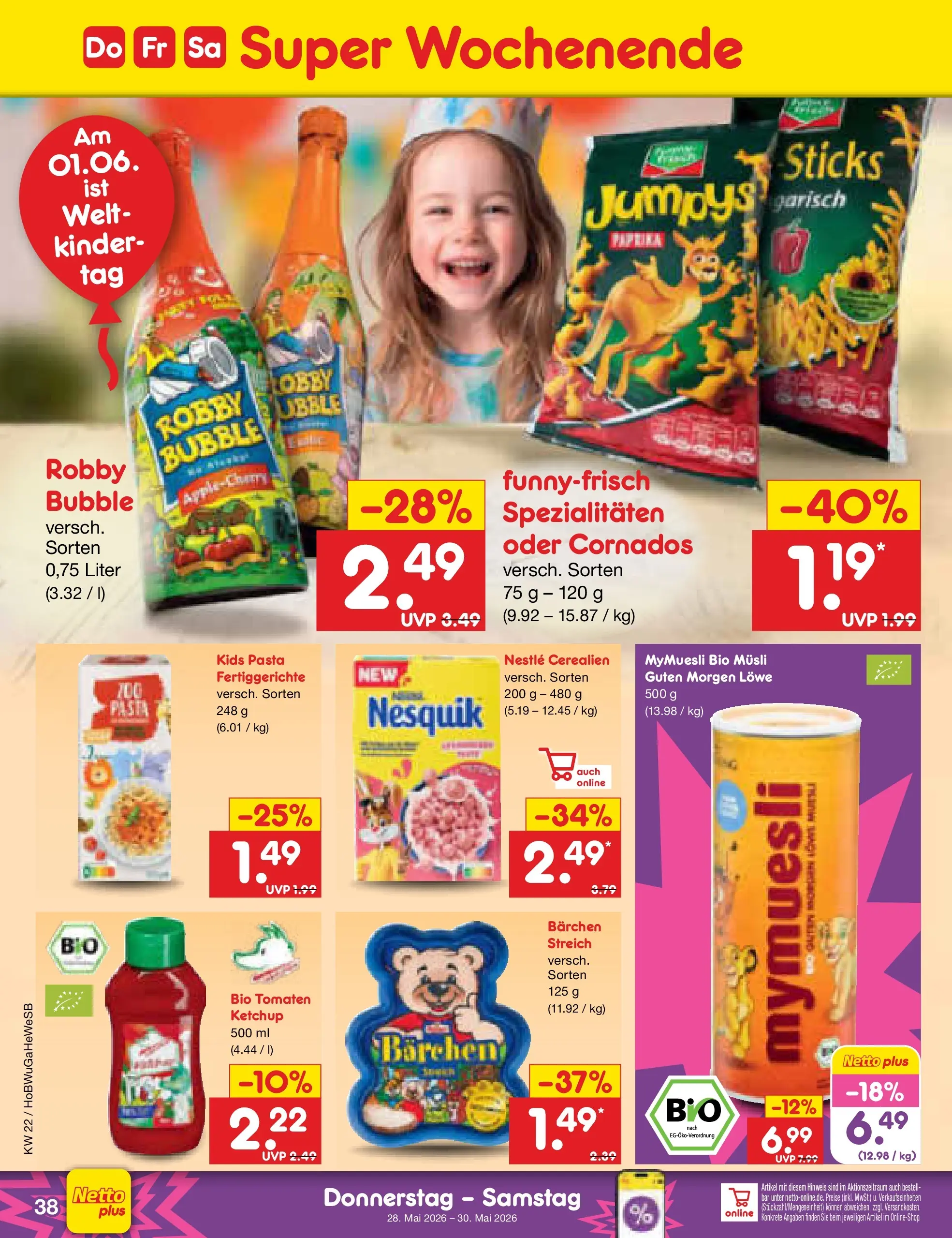 Netto Marken-Discount Prospekt Stemwede-Dielingen (ab 26.05.2026) » Angebote | Seite: 46 | Produkte: Nesquik, Tomaten, Fertiggerichte, Pasta