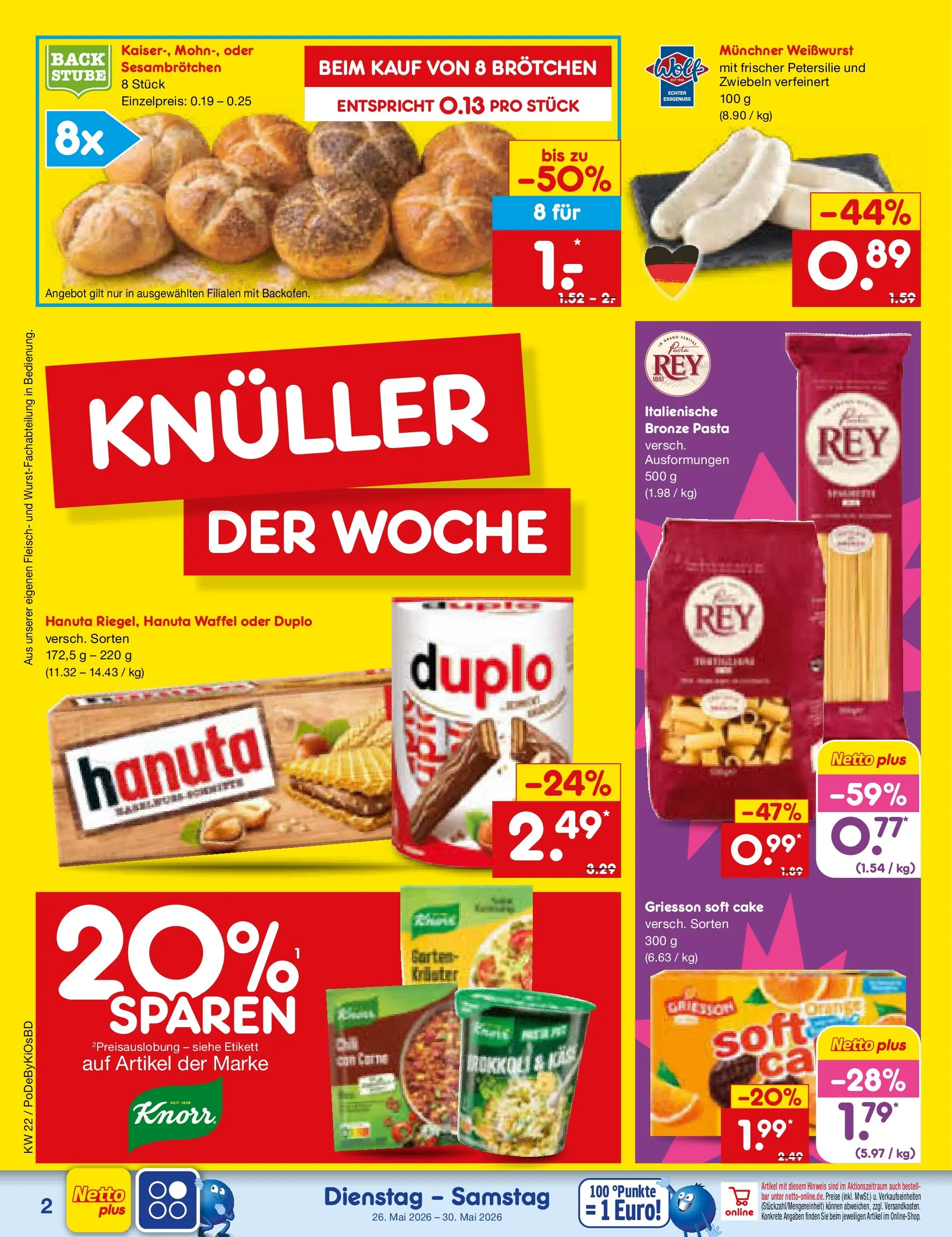 Netto Marken-Discount Prospekt Selb (ab 26.05.2026) » Angebote | Seite: 2 | Produkte: Weißwurst, Zwiebeln, Petersilie, Fleisch