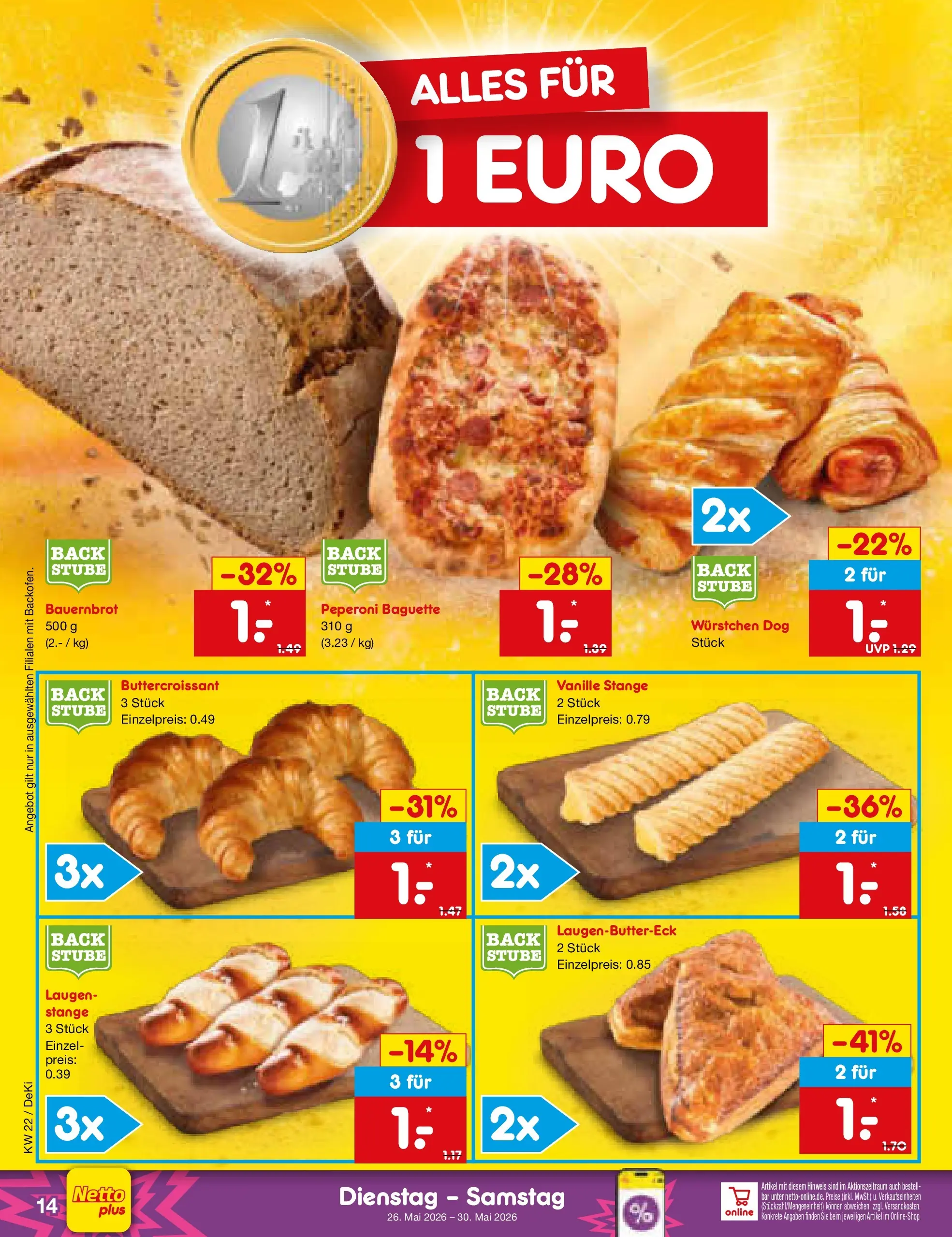 Netto Marken-Discount Prospekt Thierhaupten (ab 26.05.2026) » Angebote | Seite: 18 | Produkte: Baguette