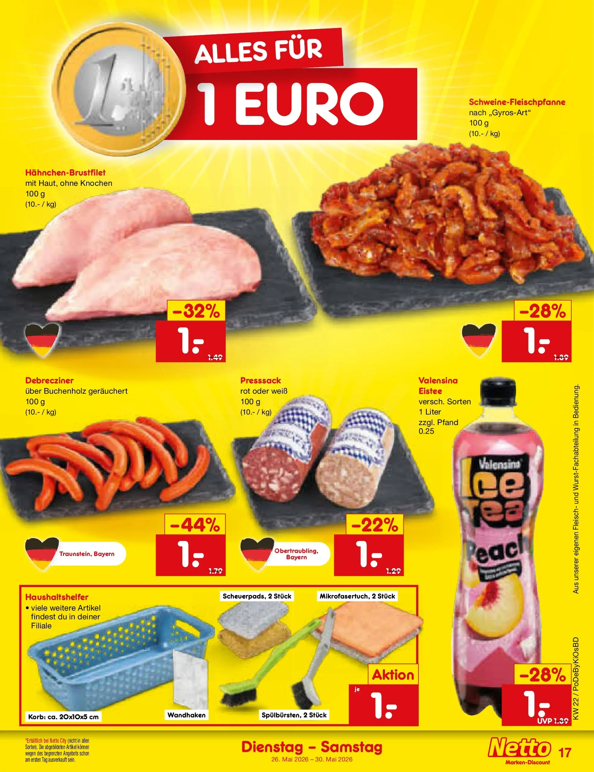 Netto Marken-Discount Prospekt Selb (ab 26.05.2026) » Angebote | Seite: 21 | Produkte: Korb, Valensina, Fleisch