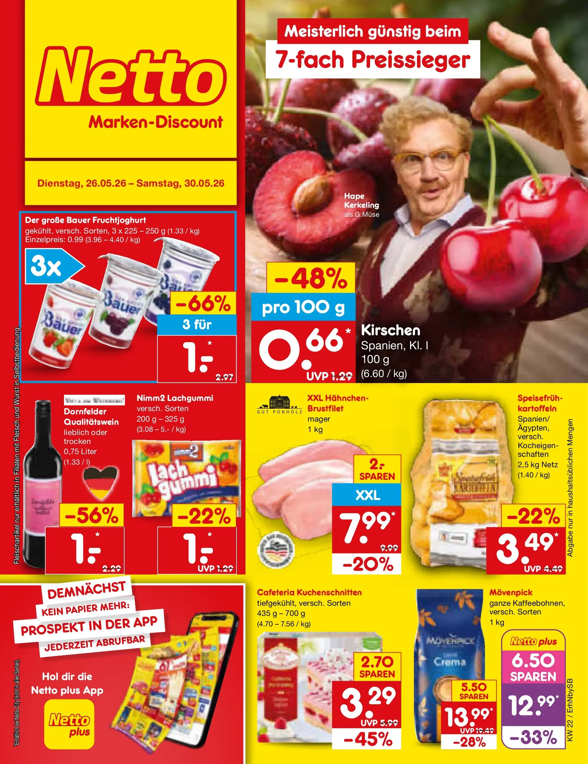 Netto Marken-Discount Prospekt Metten (ab 26.05.2026) » Angebote | Seite: 1 | Produkte: Hahnchen, Kartoffeln, Wurst, Fleisch