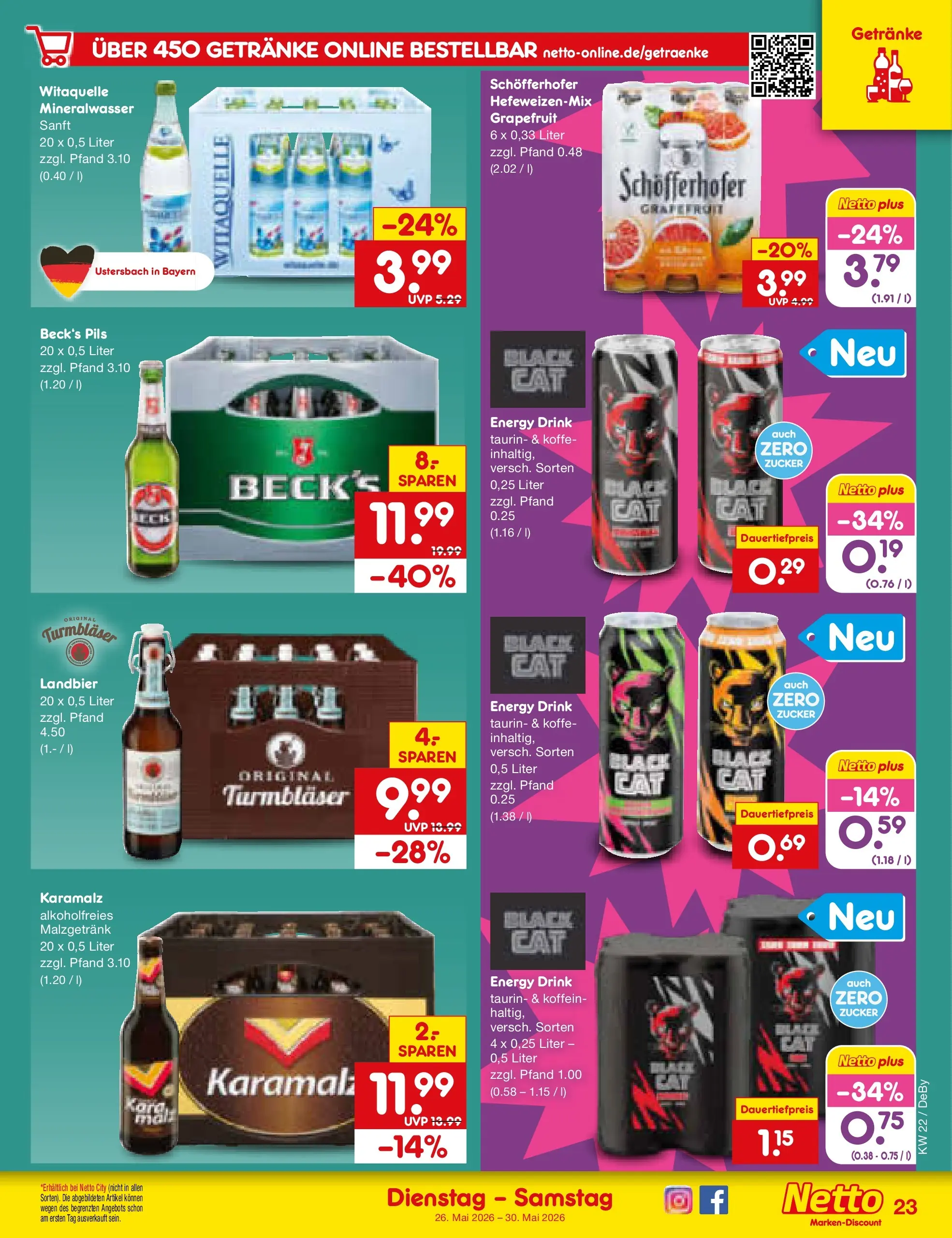 Netto Marken-Discount Prospekt Thierhaupten (ab 26.05.2026) » Angebote | Seite: 29 | Produkte: Energy, Mineralwasser, Grapefruit, Zucker