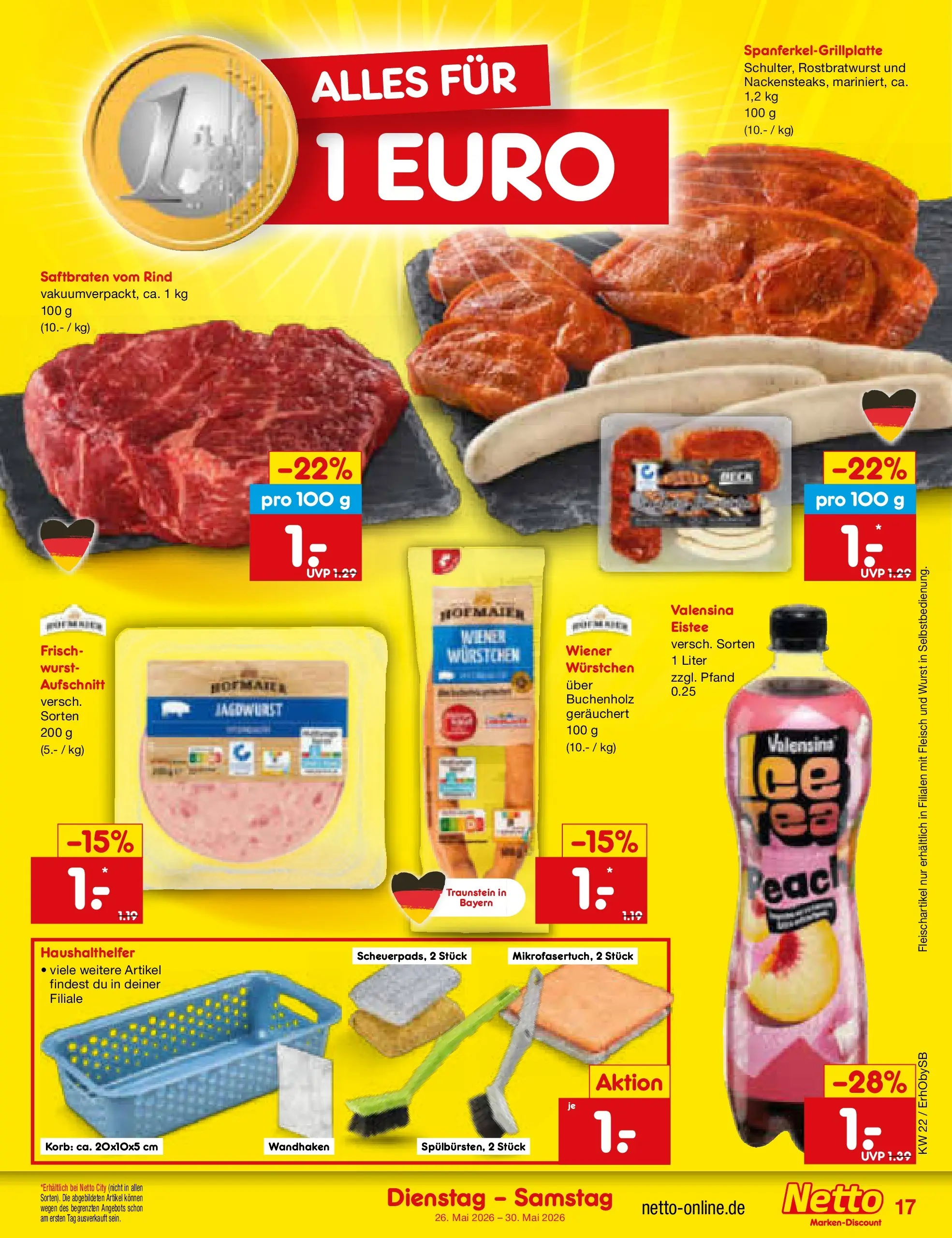 Netto Marken-Discount Prospekt Mauern (ab 26.05.2026) » Angebote | Seite: 21 | Produkte: Korb, Valensina, Wurst, Fleisch