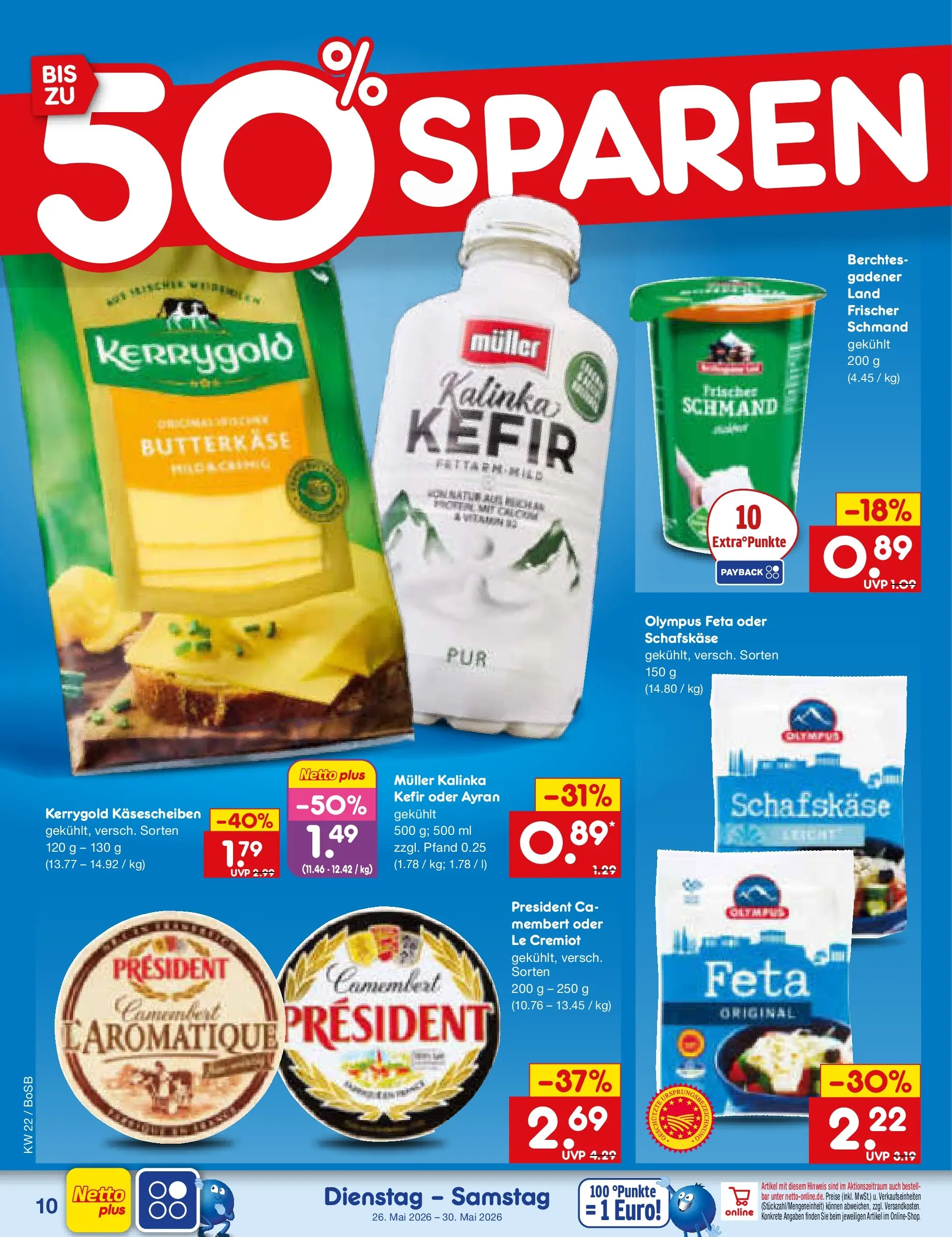 Netto Marken-Discount Prospekt Stadtlohn (ab 26.05.2026) » Angebote | Seite: 12 | Produkte: Kefir, Feta, Schafskase