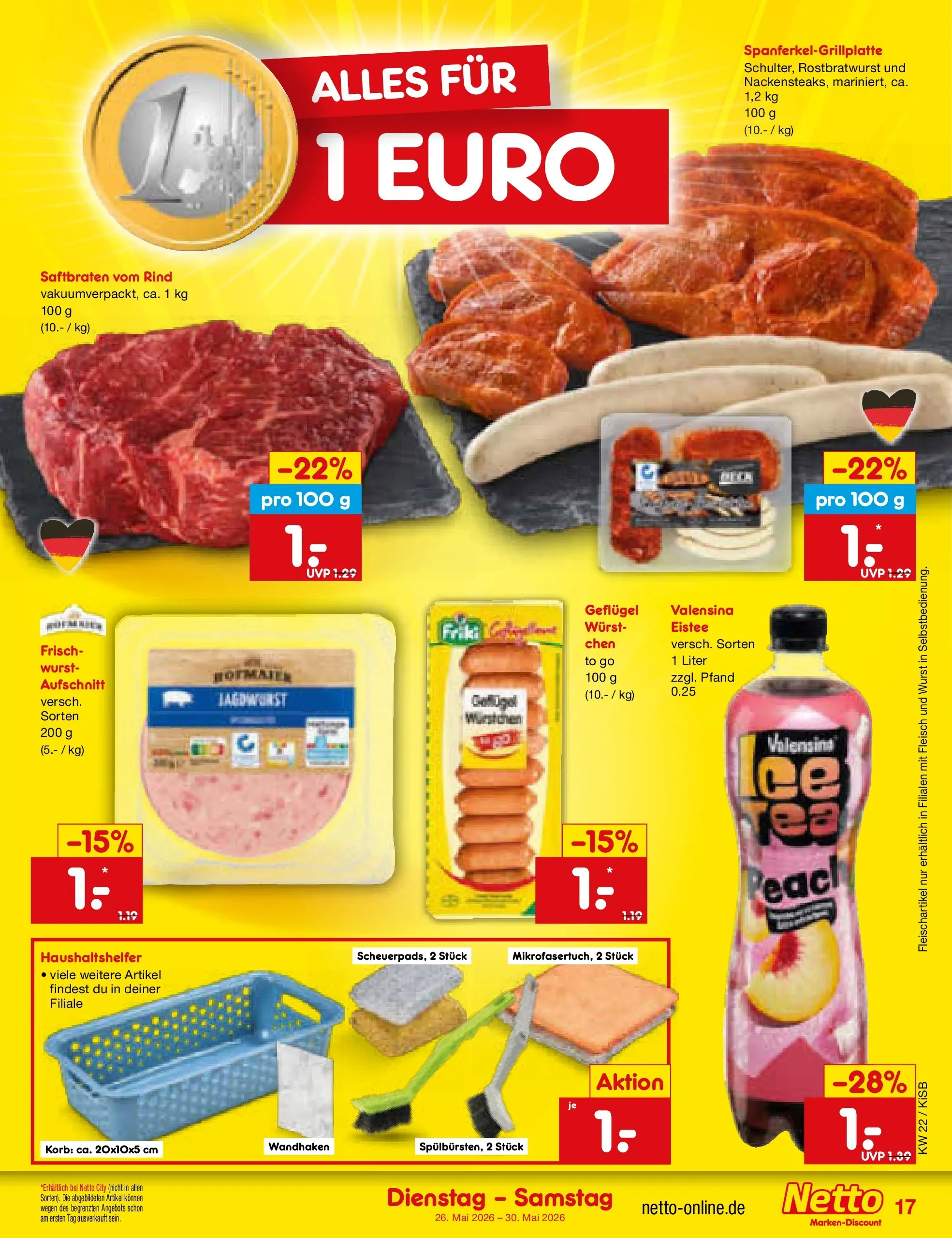 Netto Marken-Discount Prospekt Oberhaid (ab 26.05.2026) » Angebote | Seite: 21 | Produkte: Korb, Valensina, Wurst, Fleisch