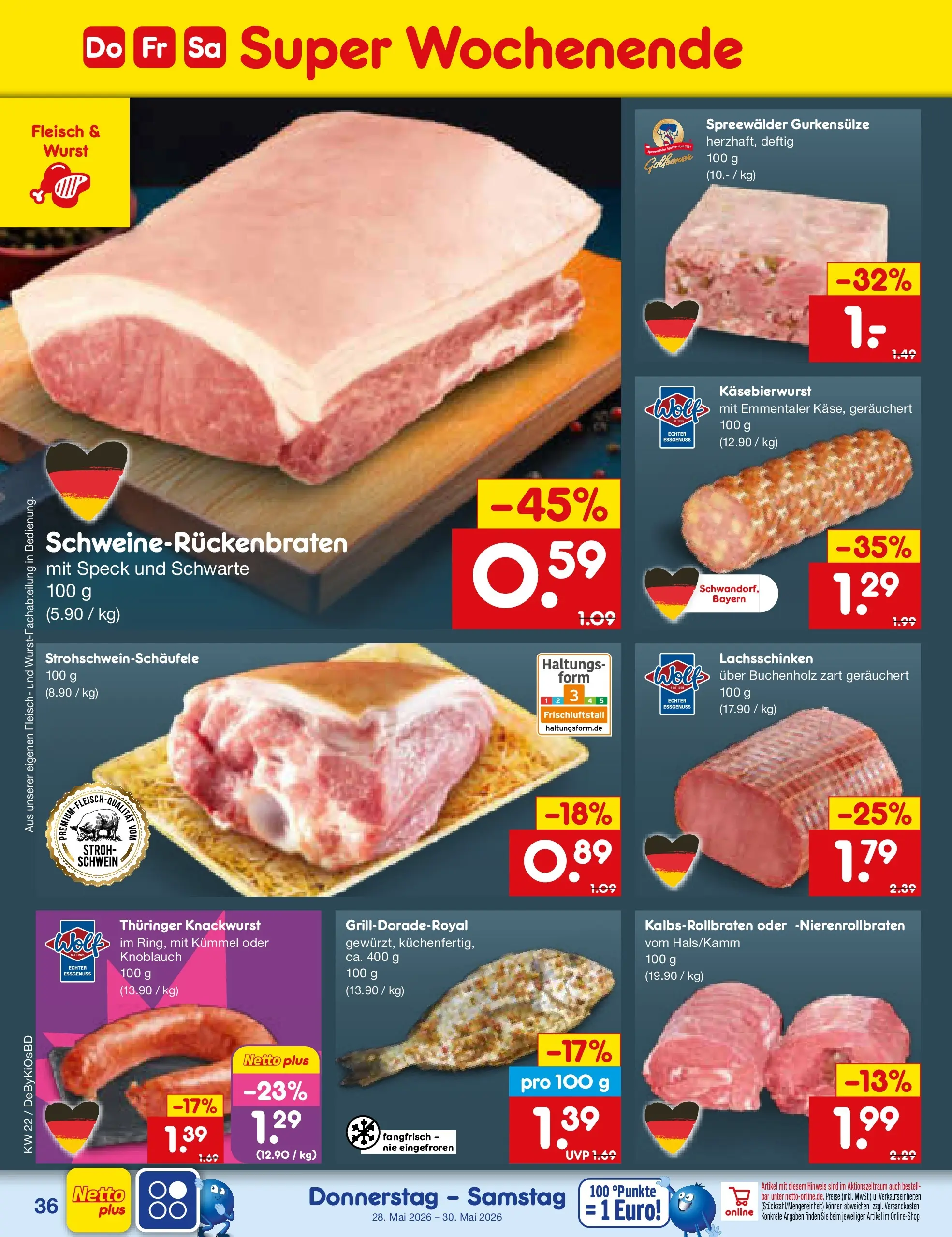 Netto Marken-Discount Prospekt Mistelbach (ab 26.05.2026) » Angebote | Seite: 44 | Produkte: Wurst, Knoblauch, Fleisch