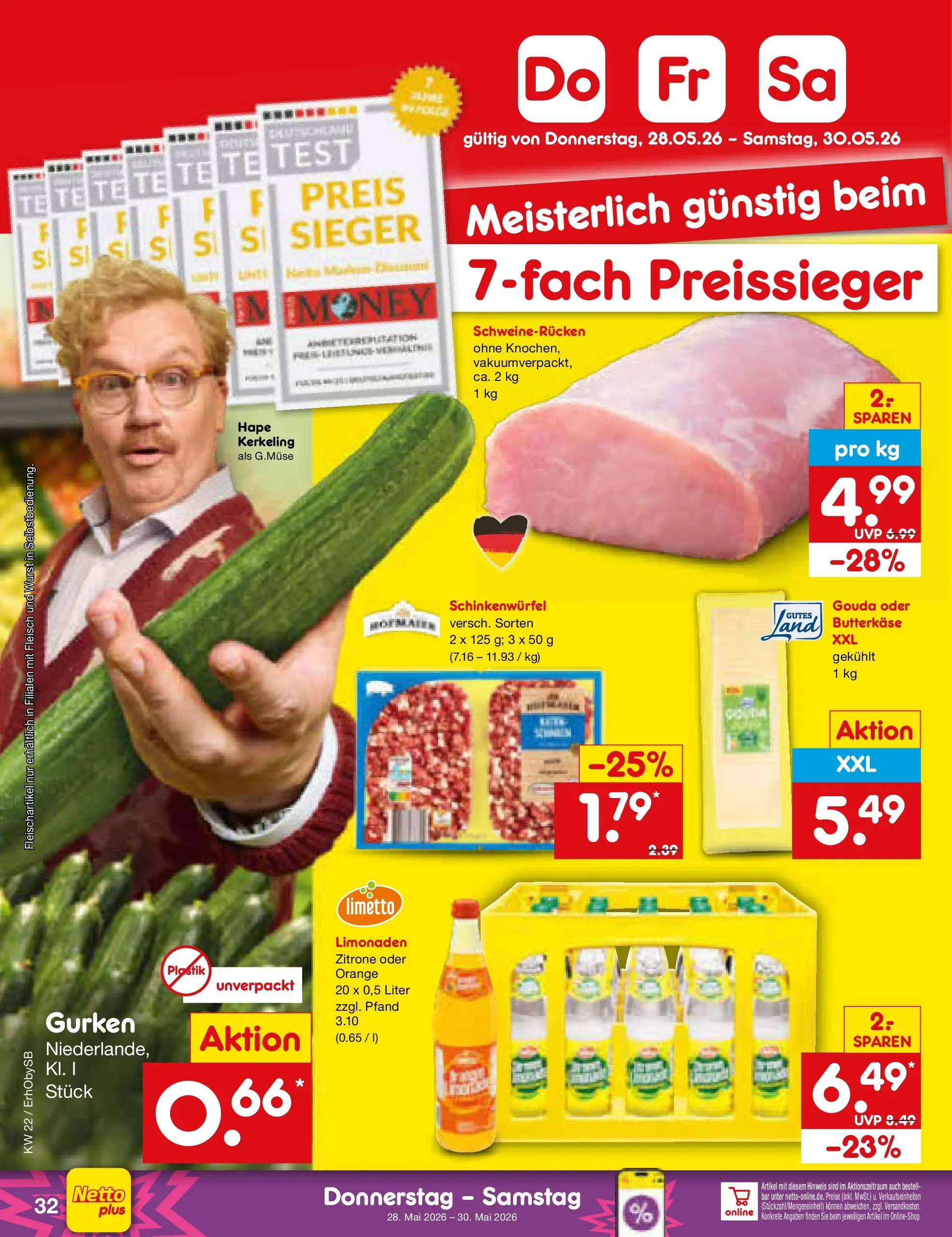 Netto Marken-Discount Prospekt Mauern (ab 26.05.2026) » Angebote | Seite: 40 | Produkte: Gouda, Wurst, Schweinerucken, Fleisch
