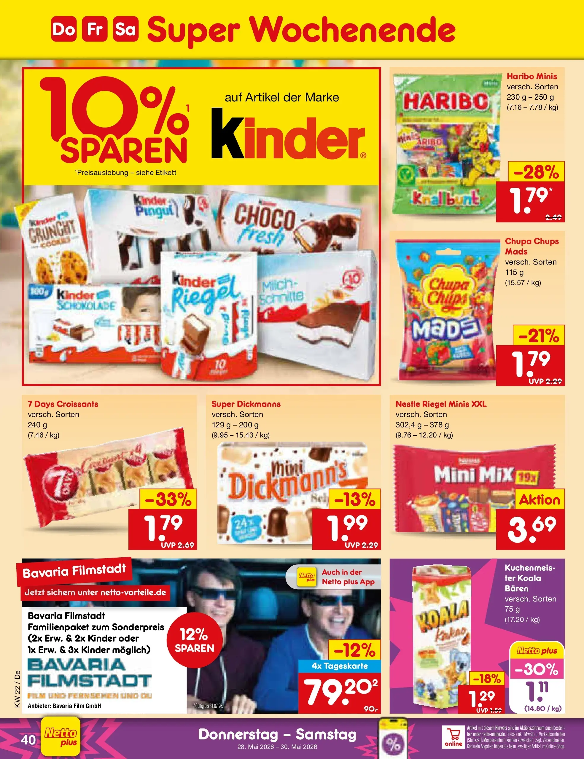 Netto Marken-Discount Prospekt Thierhaupten (ab 26.05.2026) » Angebote | Seite: 48 | Produkte: Haribo, Milch, Fernsehen, Kinder riegel