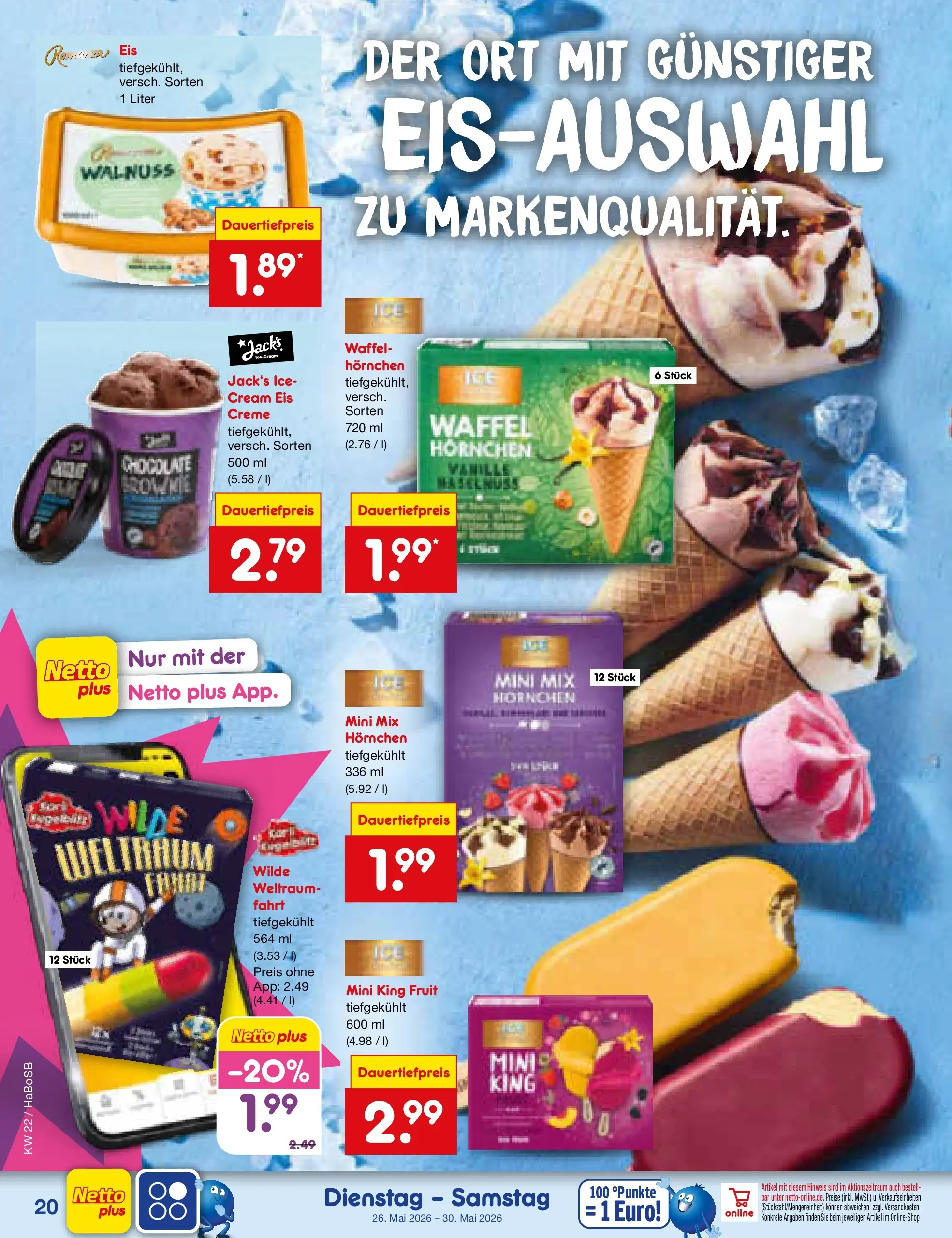 Netto Marken-Discount Prospekt Wuppertal (ab 26.05.2026) » Angebote | Seite: 26 | Produkte: Creme, Eis
