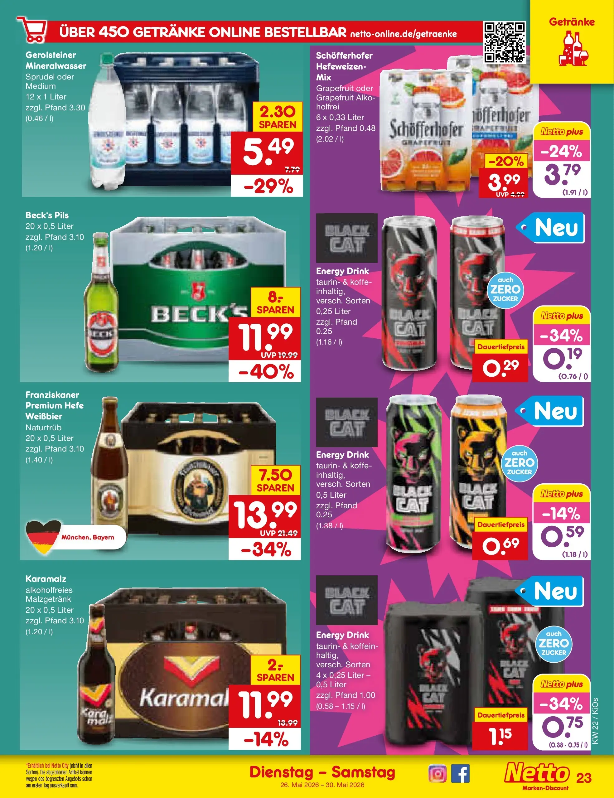 Netto Marken-Discount Prospekt Oberhaid (ab 26.05.2026) » Angebote | Seite: 29 | Produkte: Franziskaner, Weißbier, Pils, Grapefruit