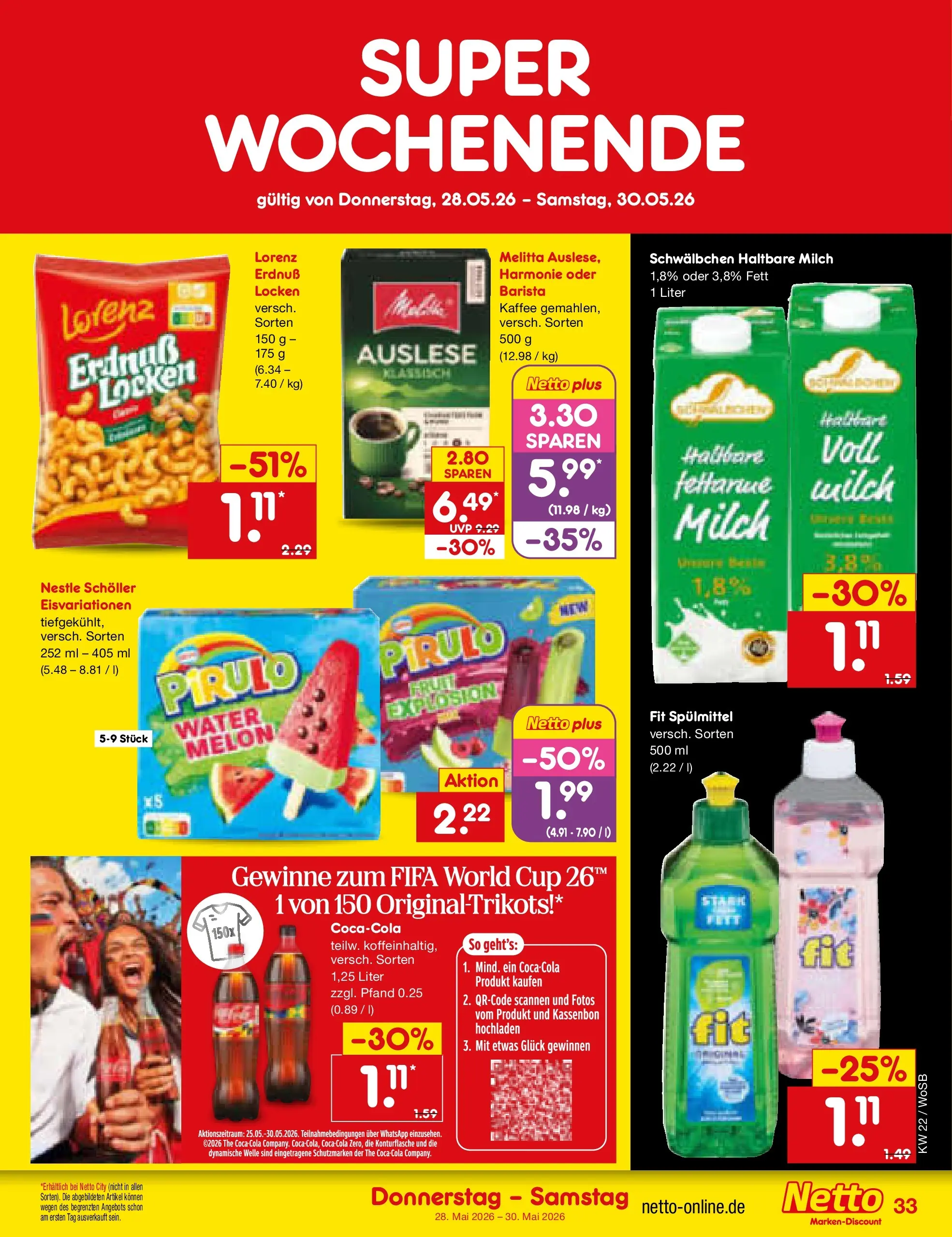 Netto Marken-Discount Prospekt Mannheim (ab 26.05.2026) » Angebote | Seite: 41 | Produkte: Melitta, Milch, Kaffee, Haltbare milch