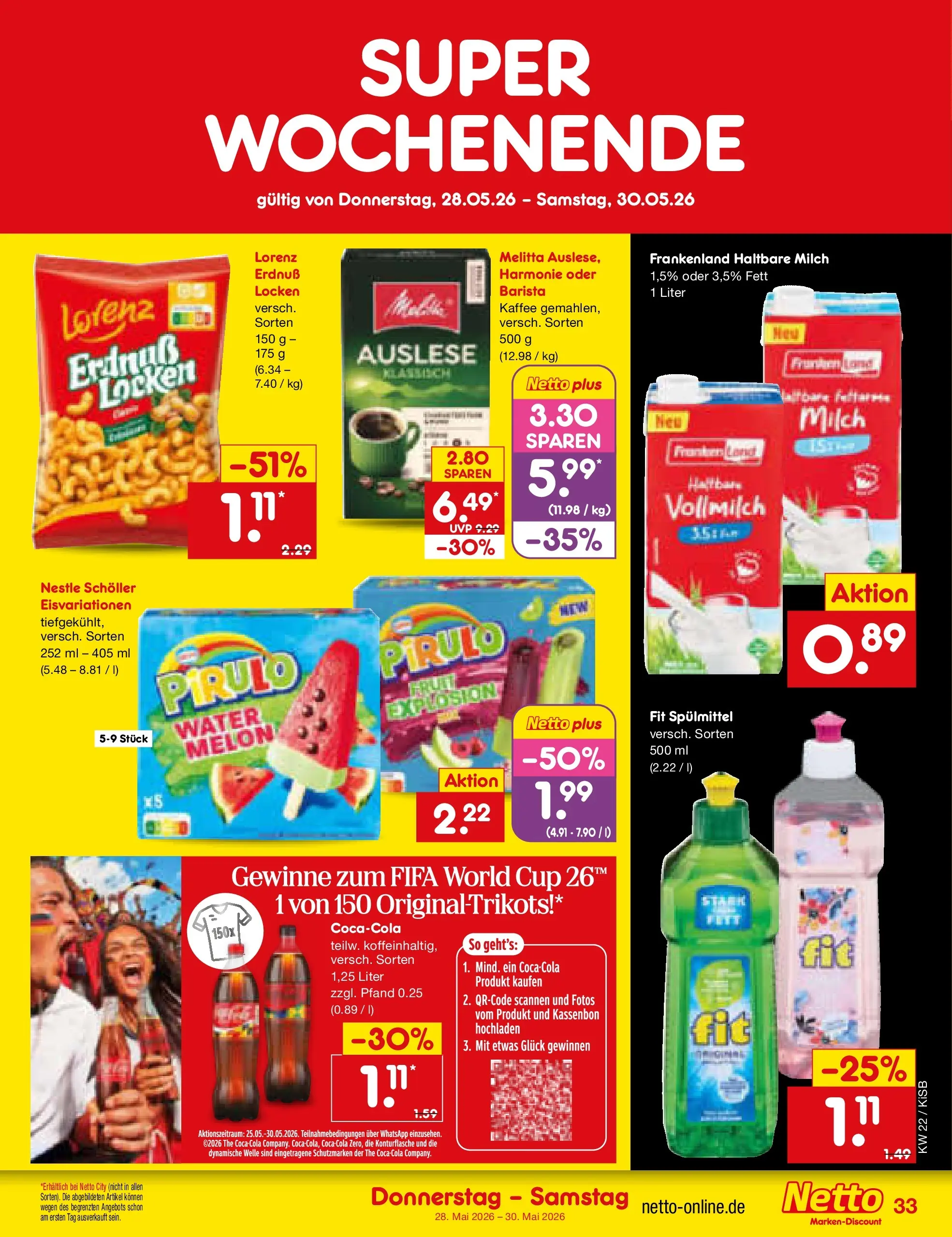 Netto Marken-Discount Prospekt Oberhaid (ab 26.05.2026) » Angebote | Seite: 41 | Produkte: Melitta, Coca cola, Milch, Haltbare milch