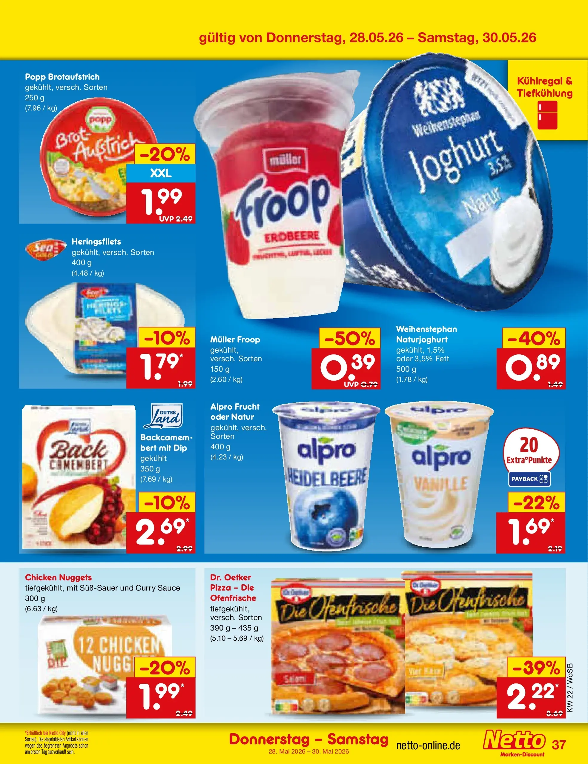 Netto Marken-Discount Prospekt Mannheim (ab 26.05.2026) » Angebote | Seite: 45 | Produkte: Froop, Alpro, Brot, Pizza