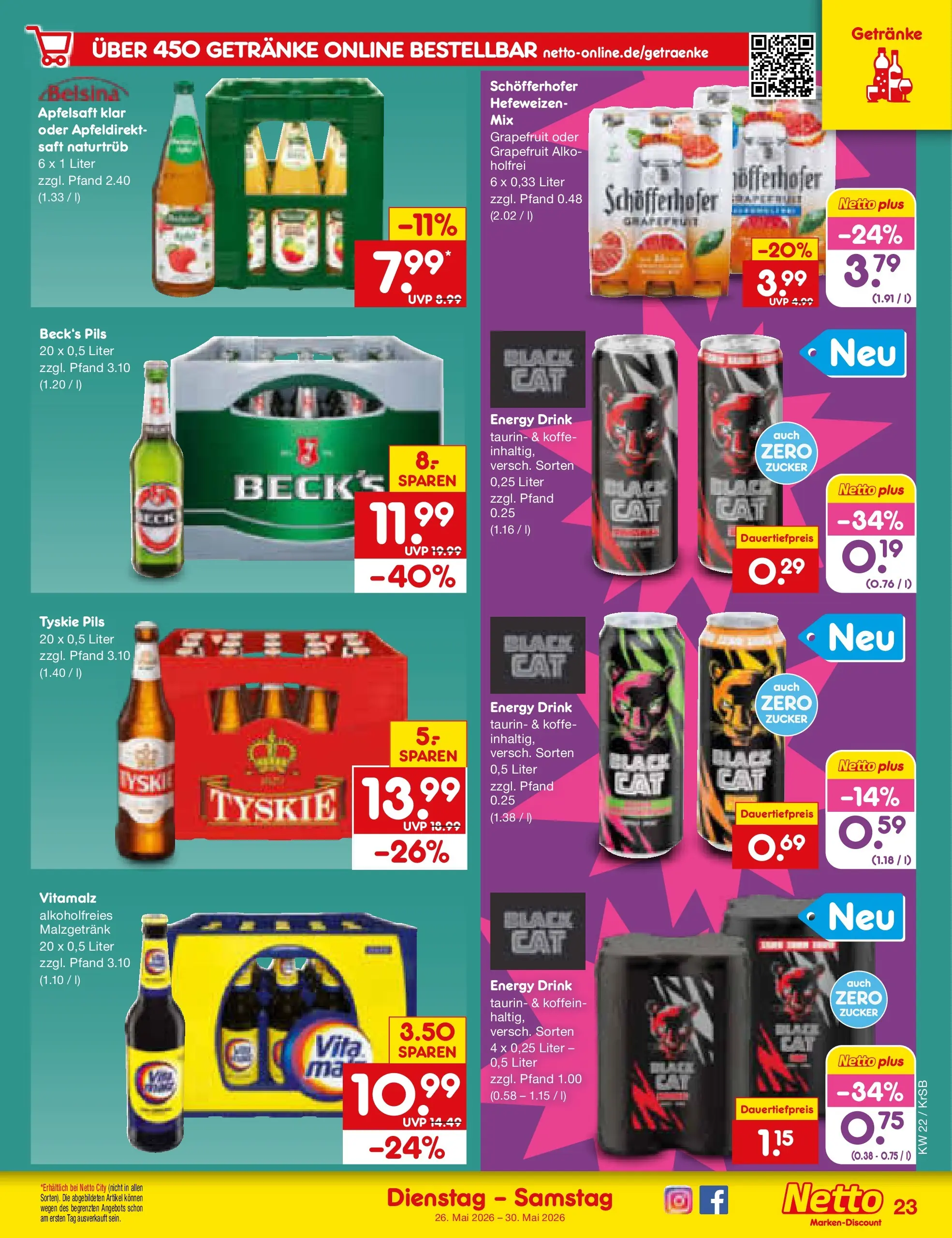 Netto Marken-Discount Prospekt Jüchen (ab 26.05.2026) » Angebote | Seite: 29 | Produkte: Apfelsaft, Grapefruit, Zucker, Saft