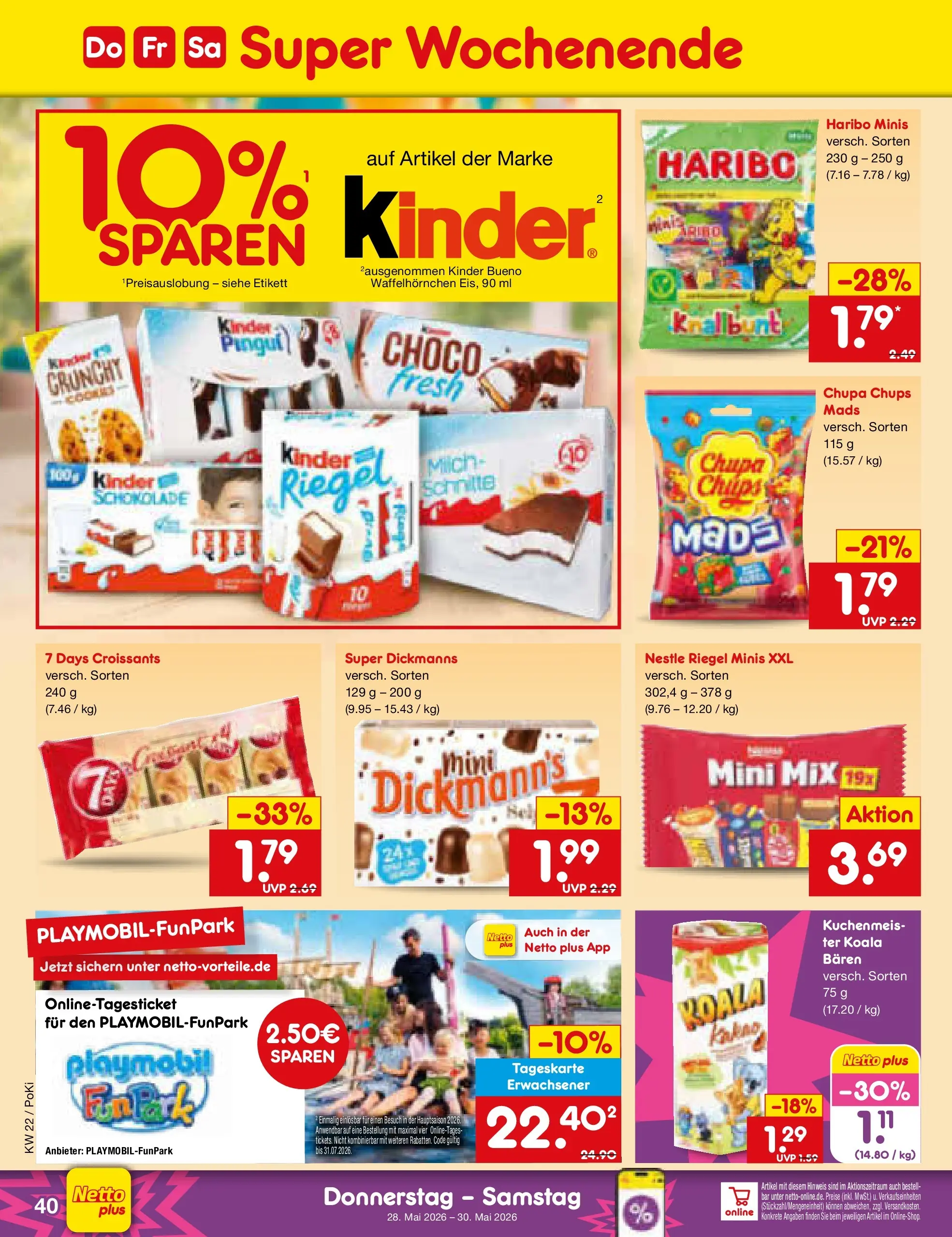 Netto Marken-Discount Prospekt Oberhaid (ab 26.05.2026) » Angebote | Seite: 48 | Produkte: Haribo, Milch, Kinder bueno, Chips