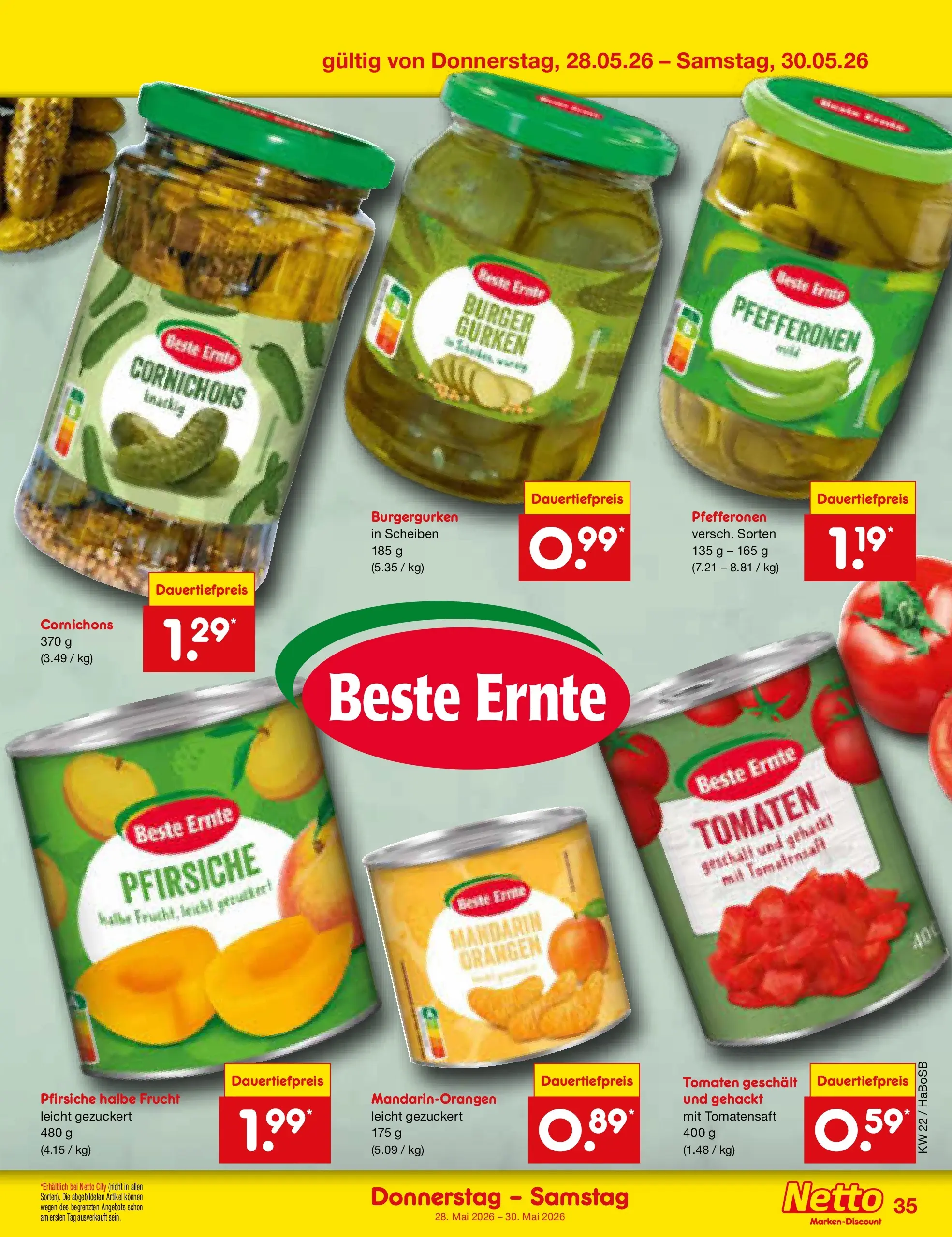 Netto Marken-Discount Prospekt Wuppertal (ab 26.05.2026) » Angebote | Seite: 43 | Produkte: Burger, Orangen, Tomaten, Gurken