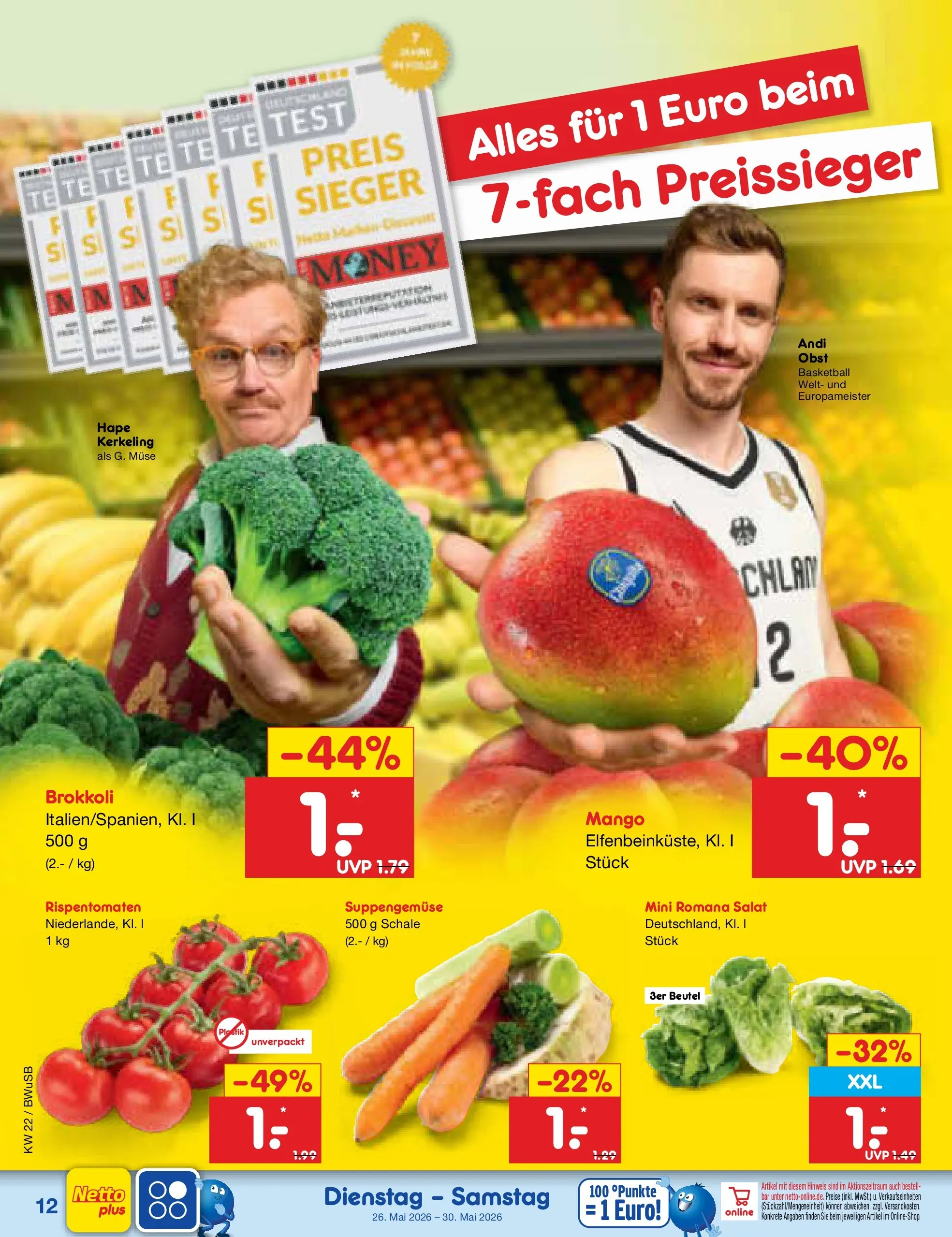 Netto Marken-Discount Prospekt Stemwede-Dielingen (ab 26.05.2026) » Angebote | Seite: 16 | Produkte: Brokkoli, Basketball, Mango, Salat