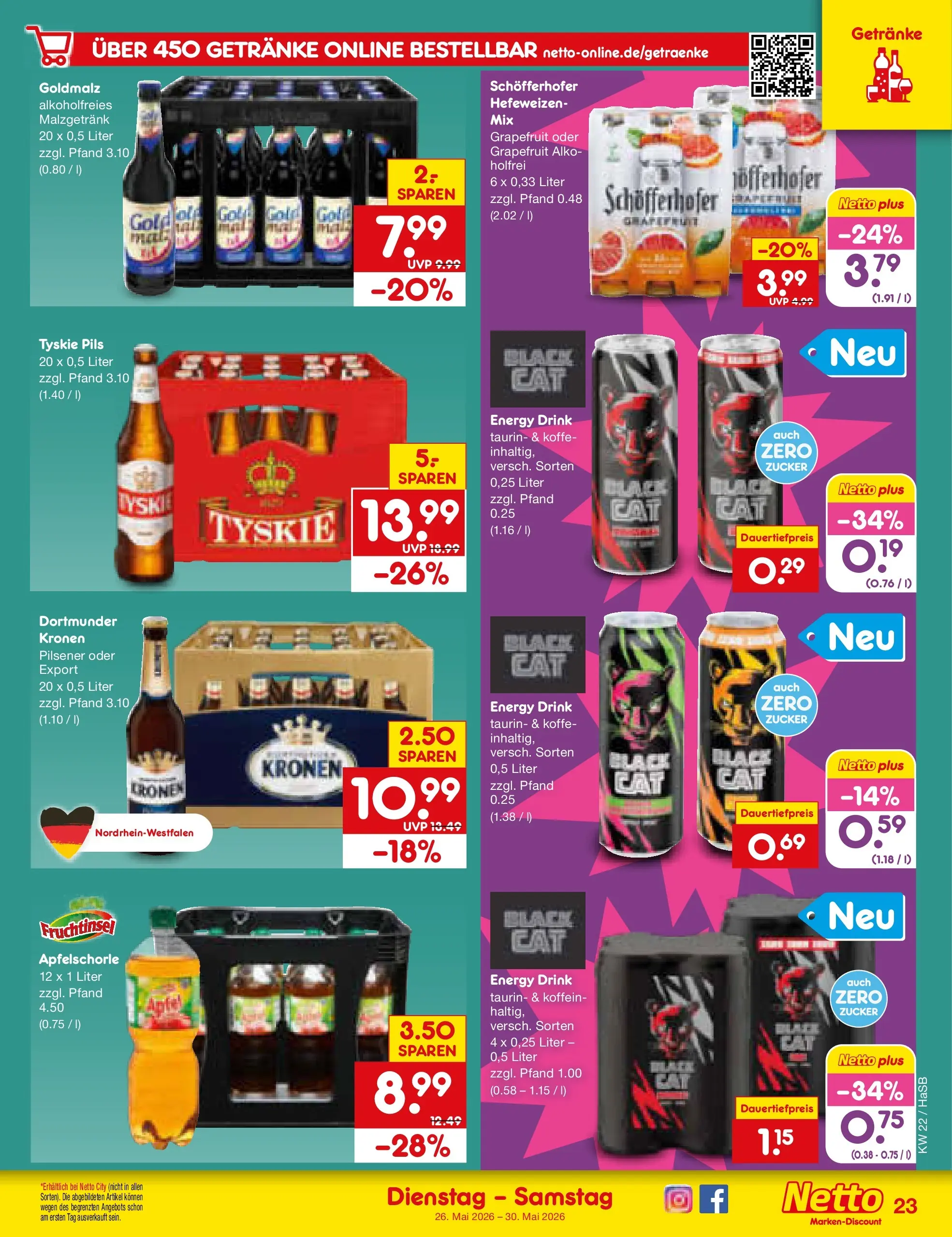 Netto Marken-Discount Prospekt Wuppertal (ab 26.05.2026) » Angebote | Seite: 29 | Produkte: Energy, Pils, Grapefruit, Zucker