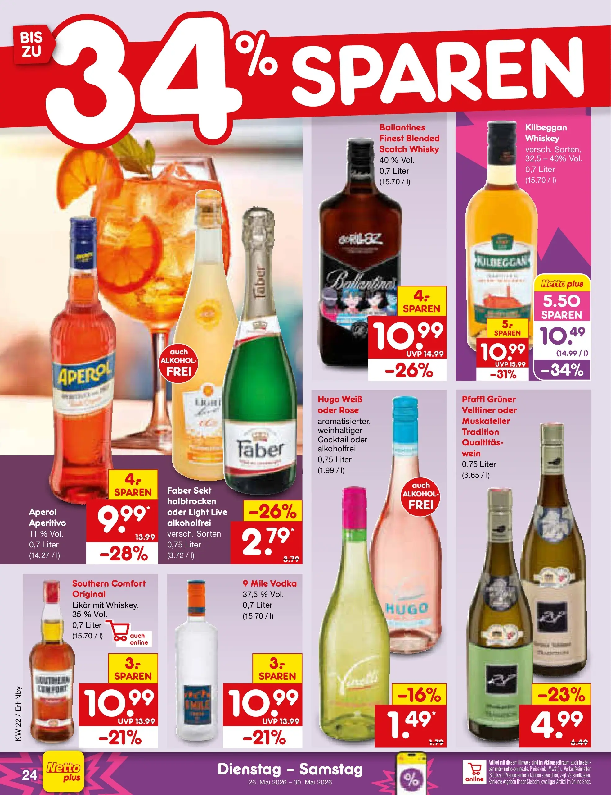 Netto Marken-Discount Prospekt Ergolding (ab 26.05.2026) » Angebote | Seite: 30 | Produkte: Sekt, Likör, Southern comfort, Vodka