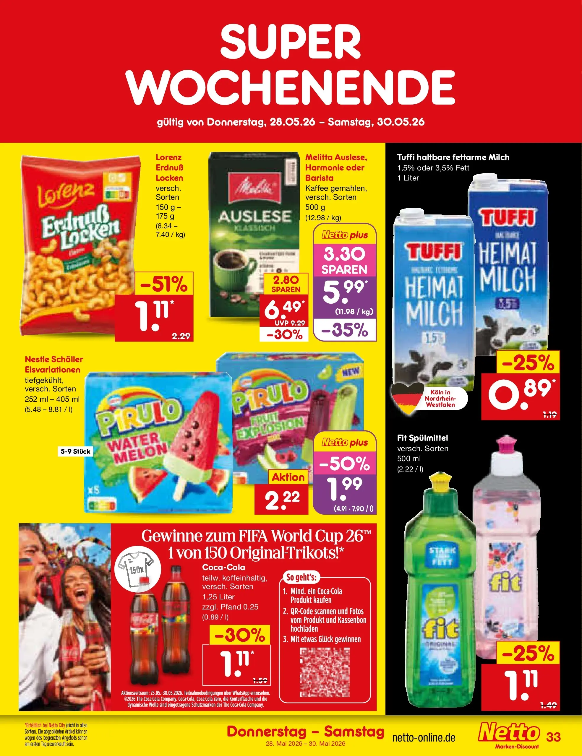 Netto Marken-Discount Prospekt Jüchen (ab 26.05.2026) » Angebote | Seite: 41 | Produkte: Melitta, Milch, Kaffee