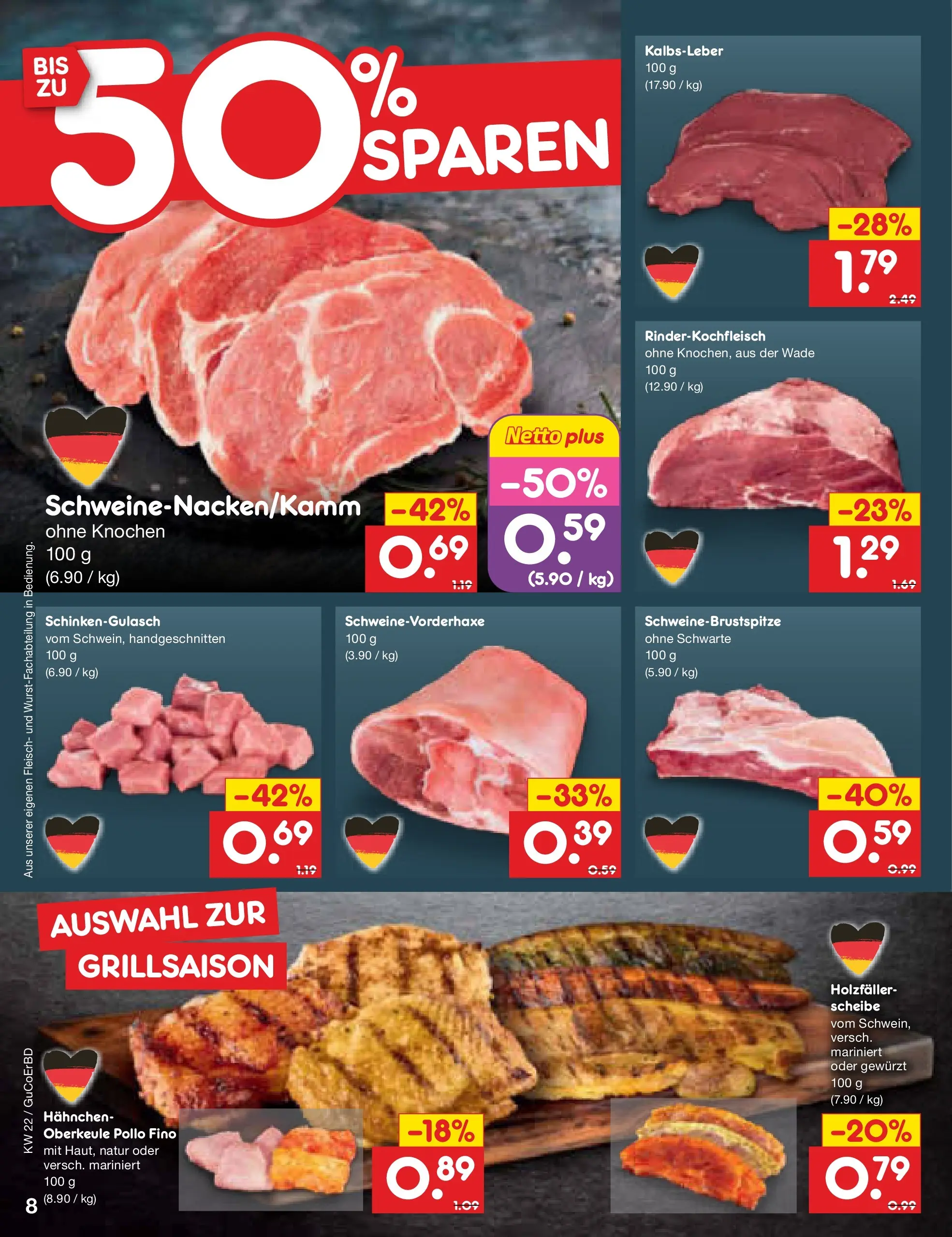 Netto Marken-Discount Prospekt Weimar (ab 26.05.2026) » Angebote | Seite: 10 | Produkte: Hahnchen, Kalbsleber, Fleisch