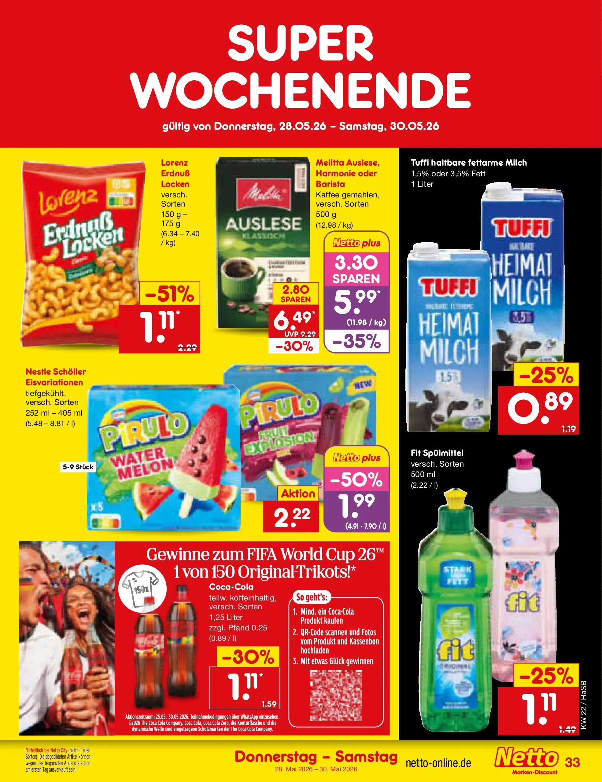 Netto Marken-Discount Prospekt Wuppertal (ab 26.05.2026) » Angebote | Seite: 41 | Produkte: Melitta, Milch, Kaffee